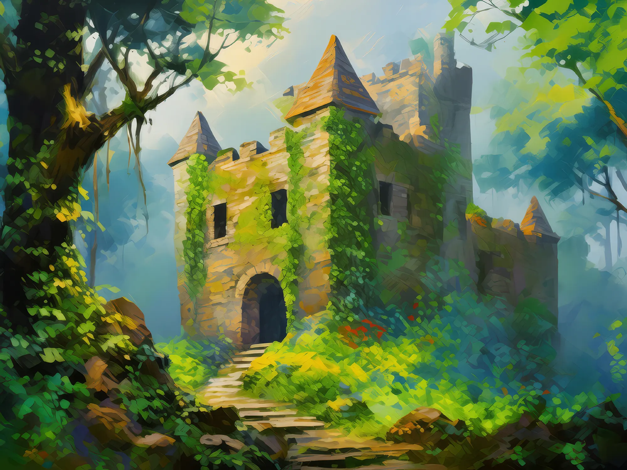 Painting: Abandoned Castle Ruins