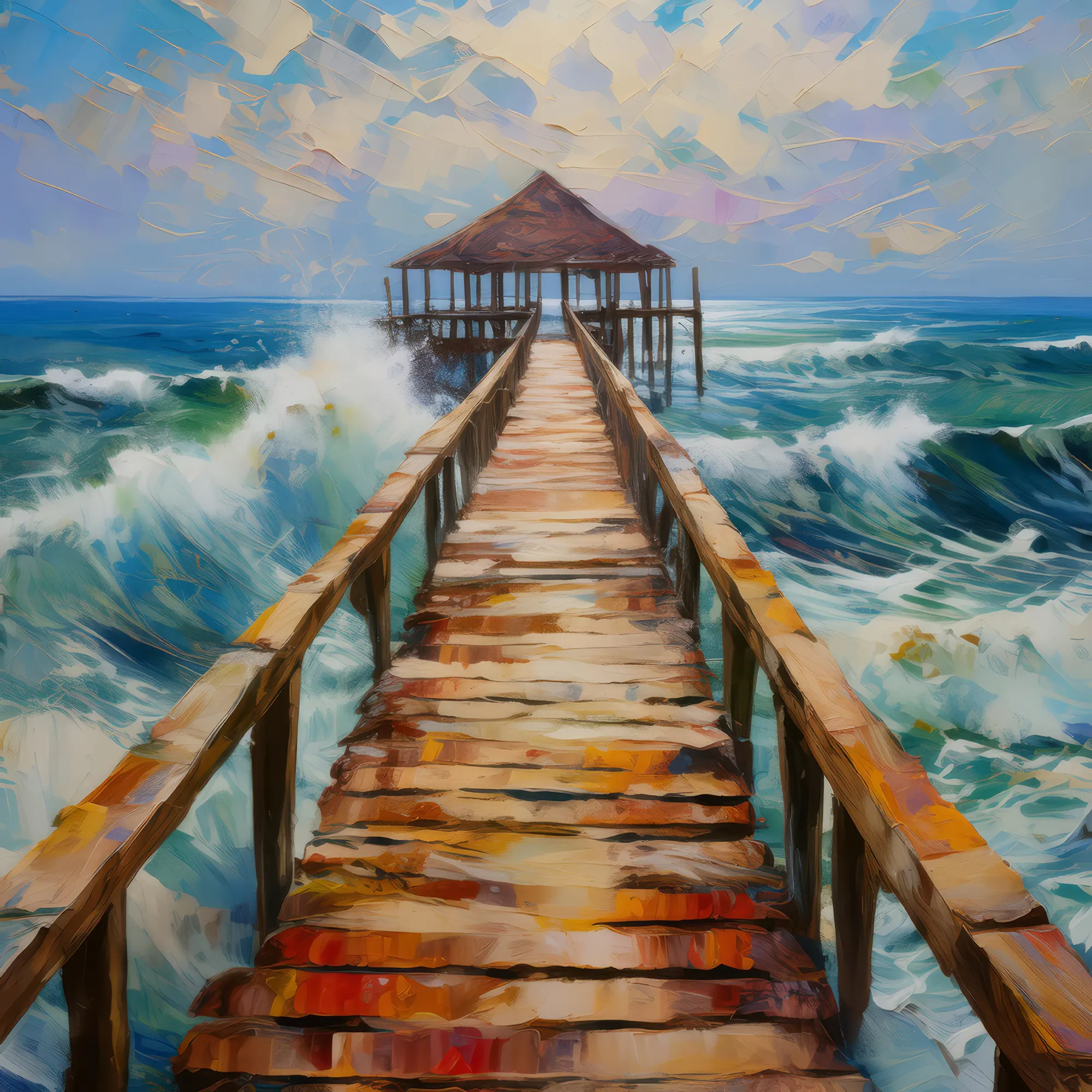 Painting: Abandoned Ocean Pier