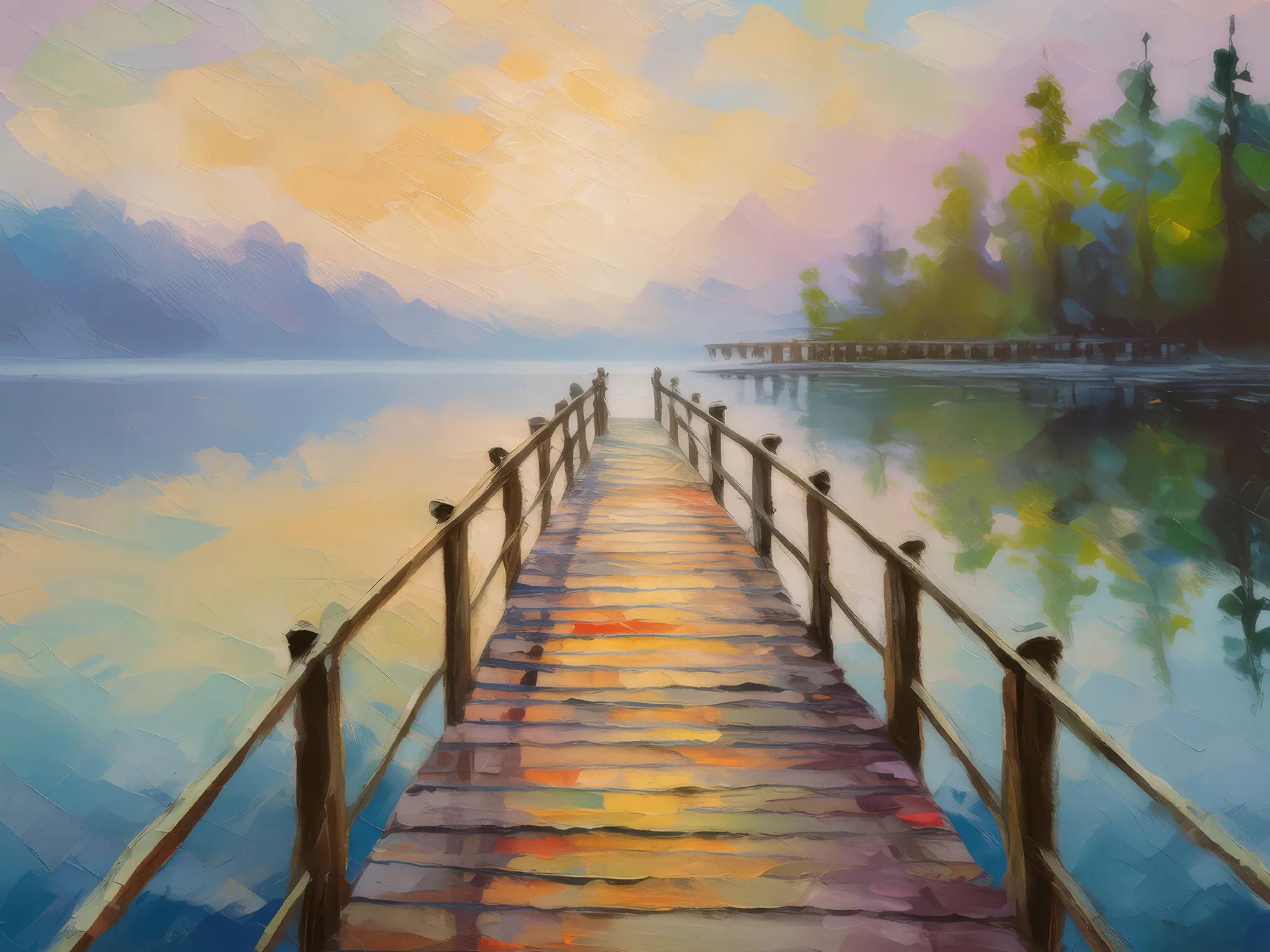 Painting: Abandoned Pier at Dawn