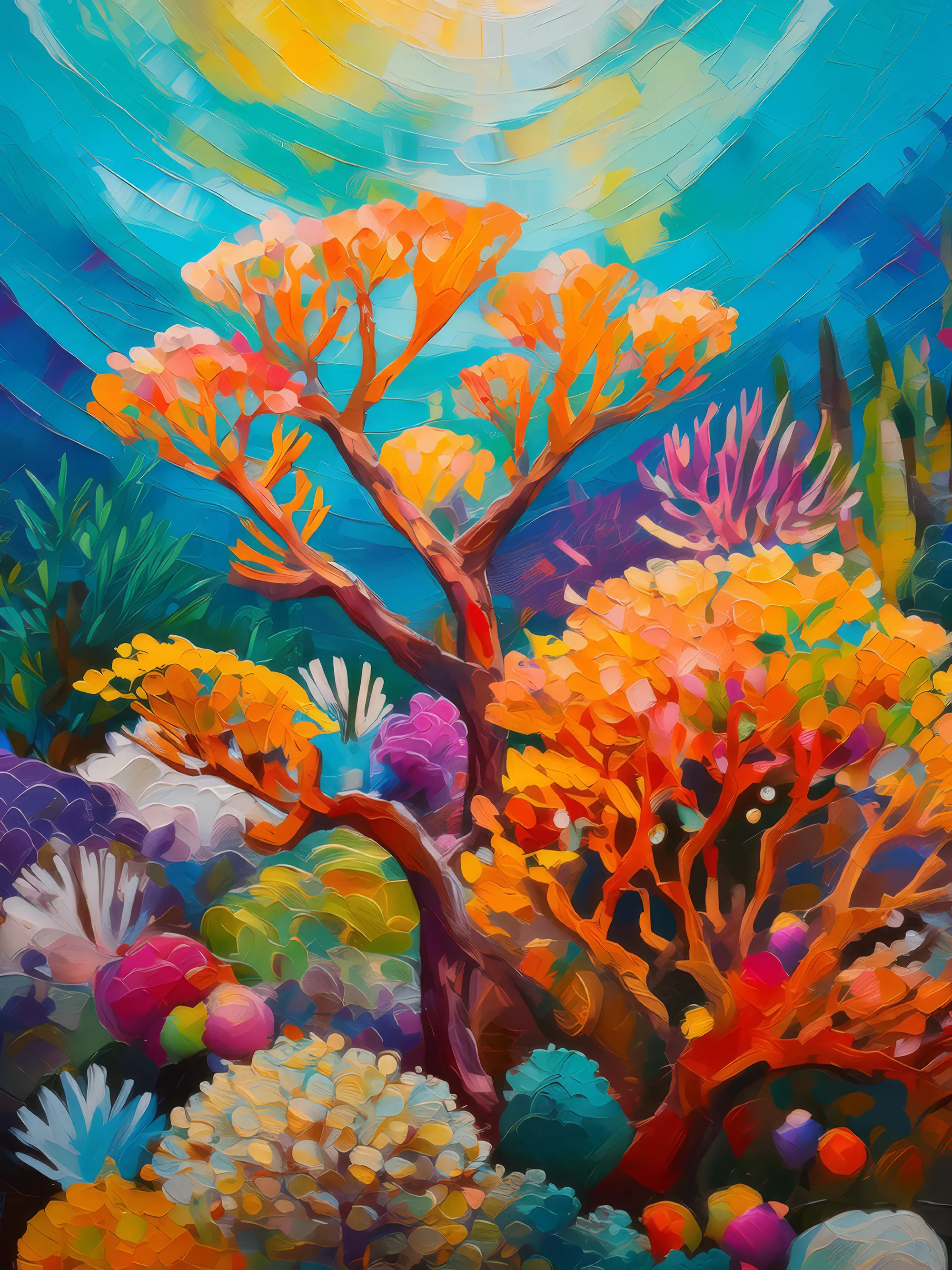 Painting: Abstract Coral Art