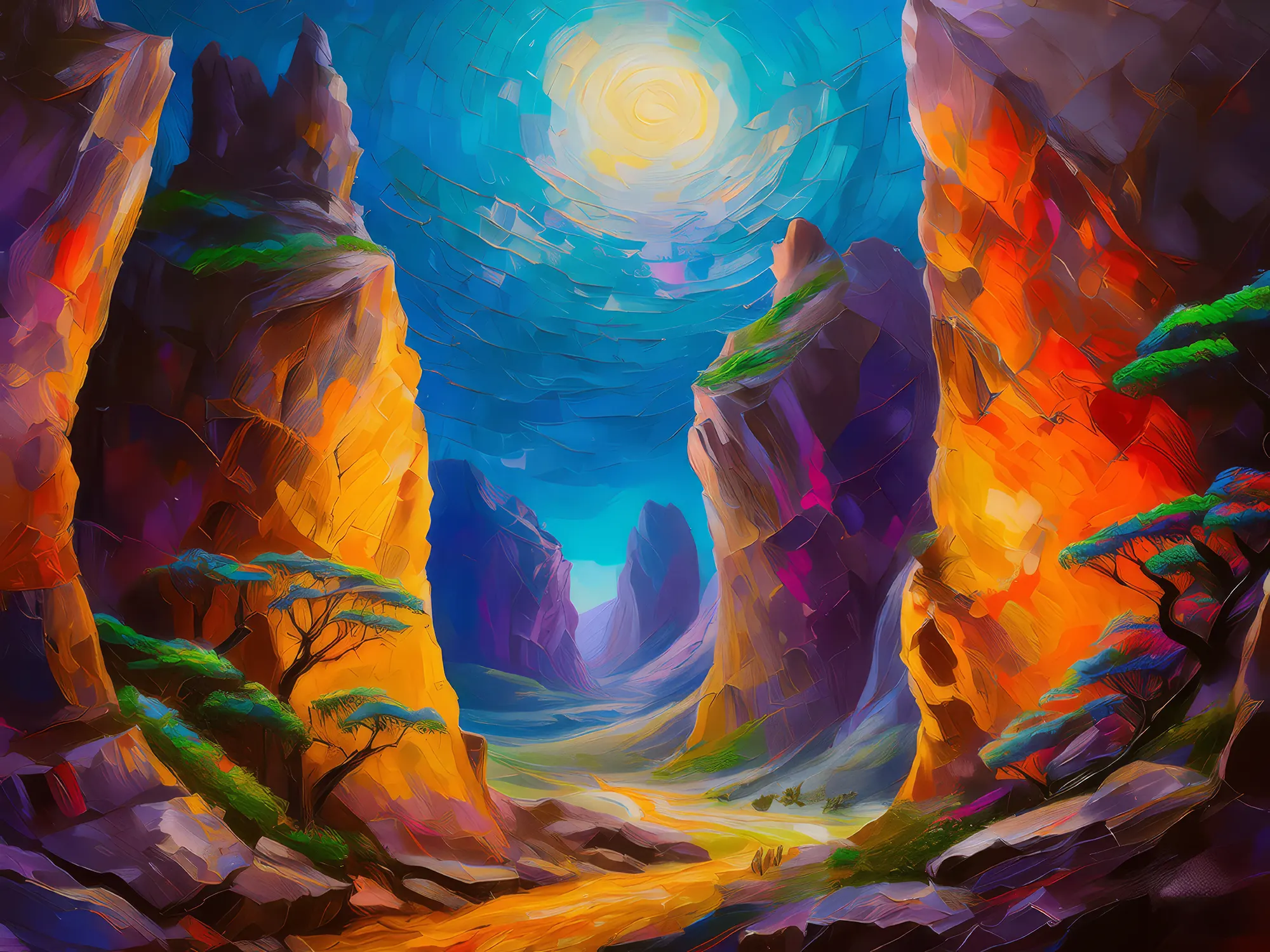 Painting: Alien Landscape Chasm