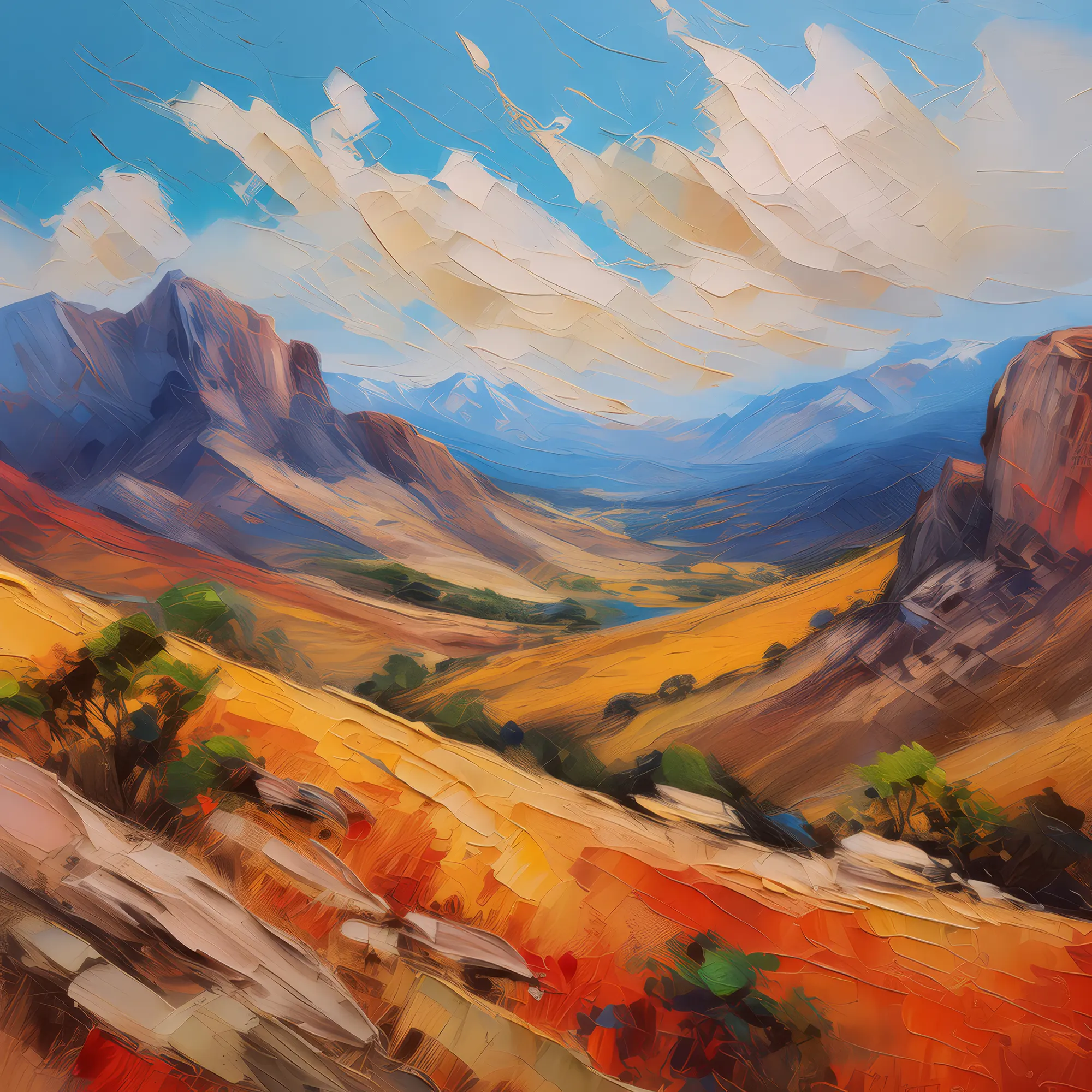 Painting: Alpine Desert Rugged Terrain