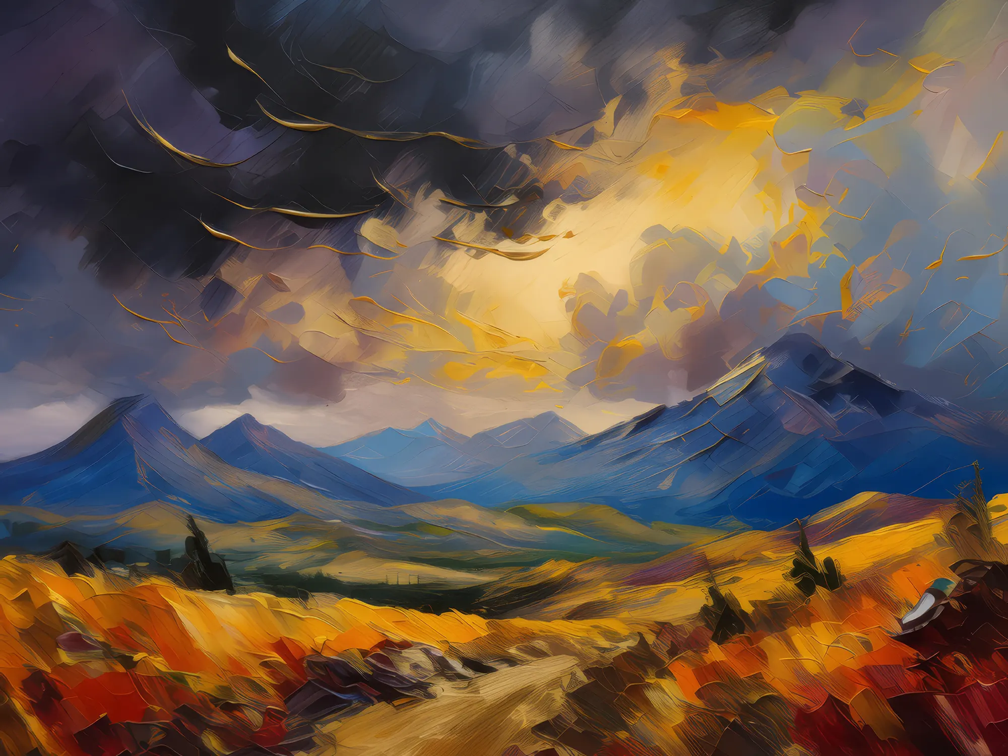 Painting: Alpine Desert Storm Approaching