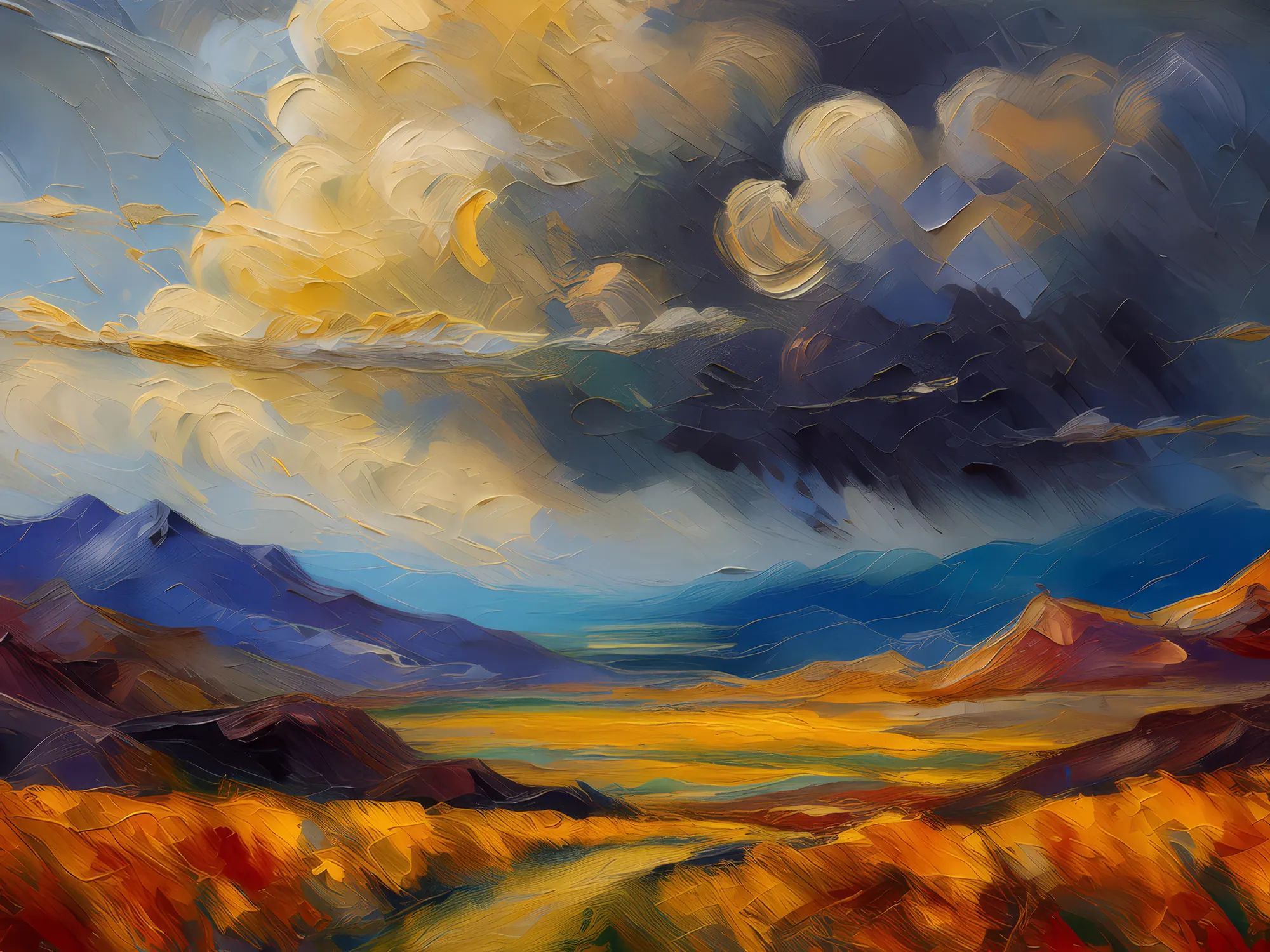 Painting: Alpine Desert Stormy Evening