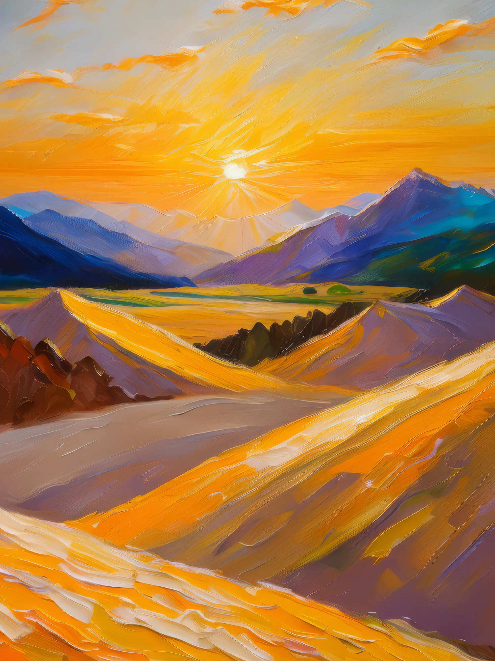 Painting: Alpine Desert Sunrise Glow