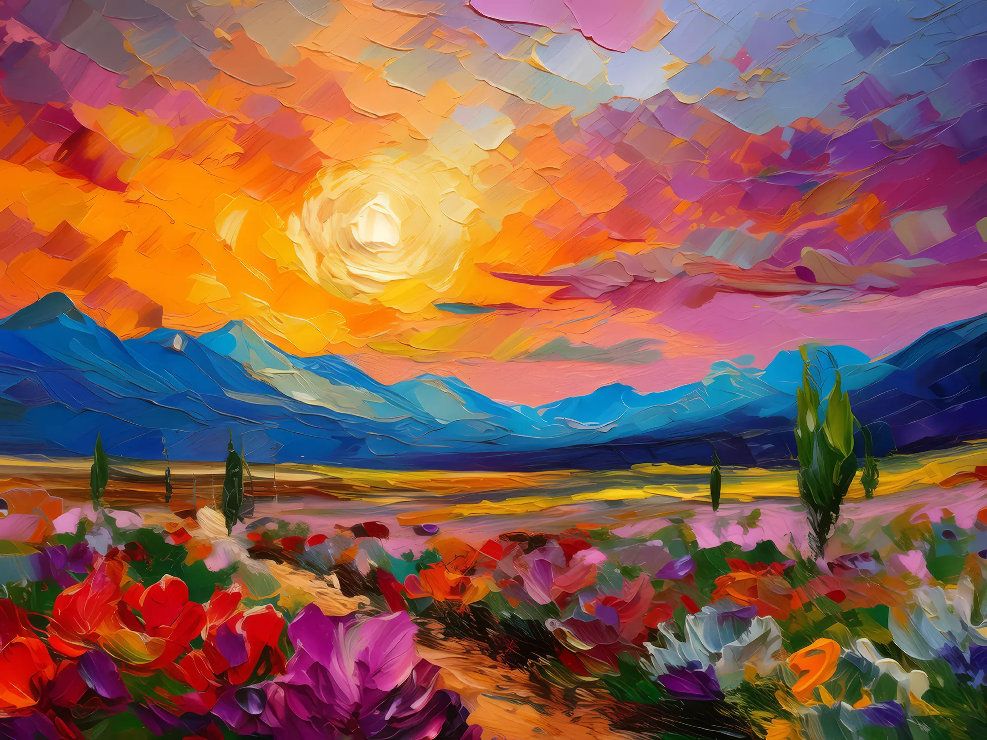 Painting: Alpine Desert Sunset Colors