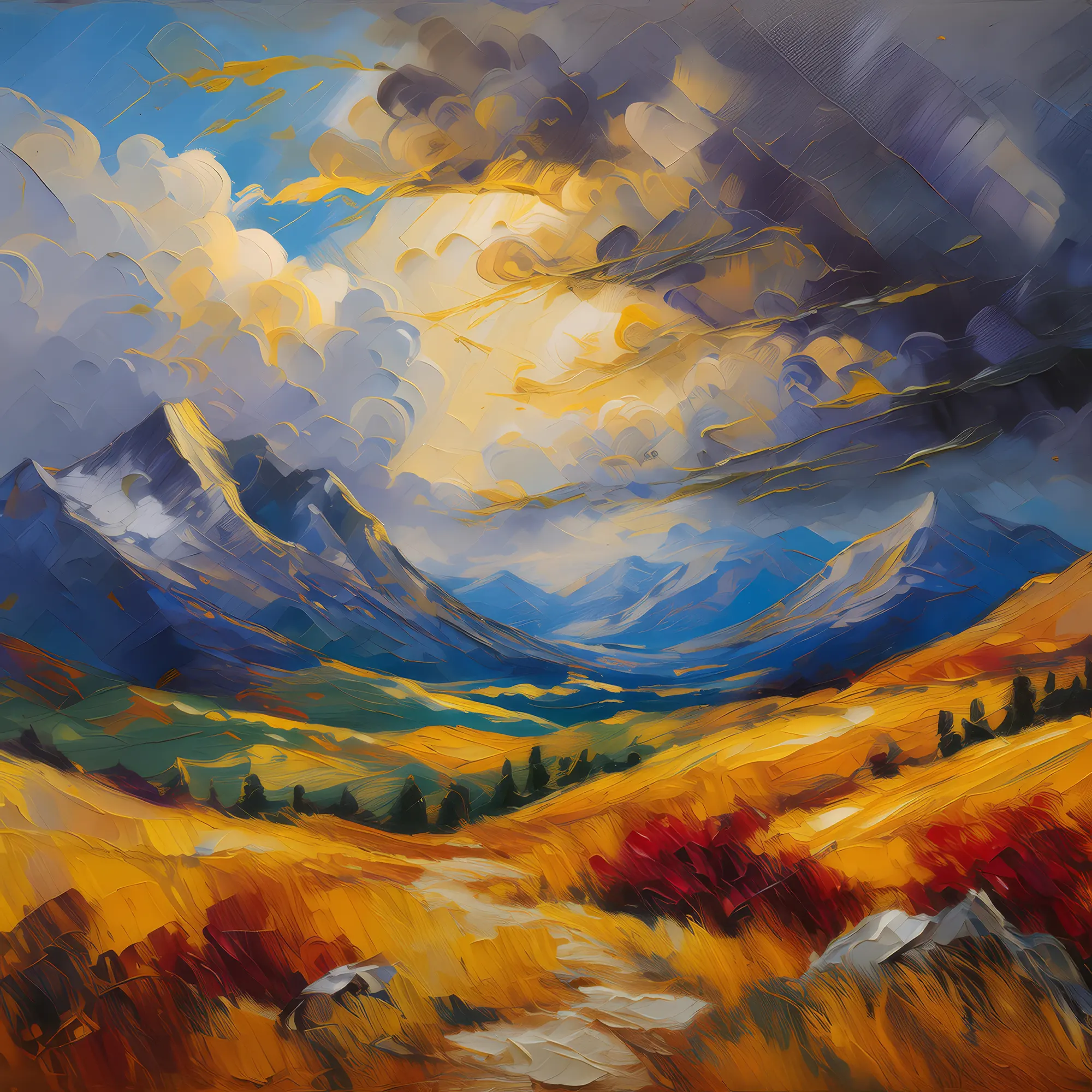 Painting: Alpine Desert Thunderstorm Brewing