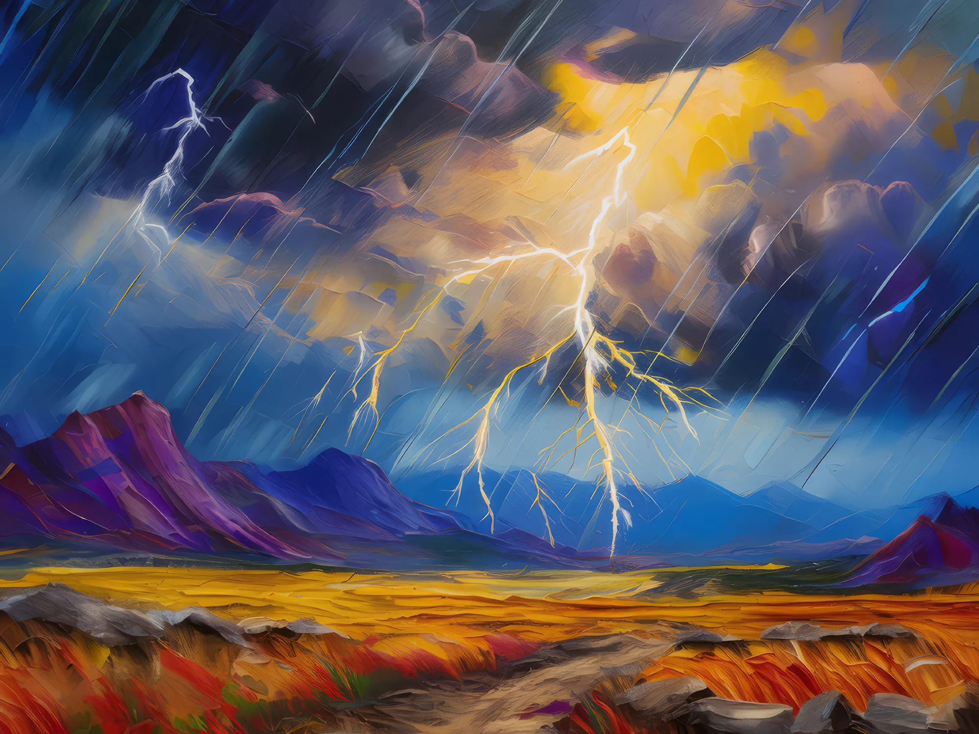 Painting: Alpine Desert Thunderstorm