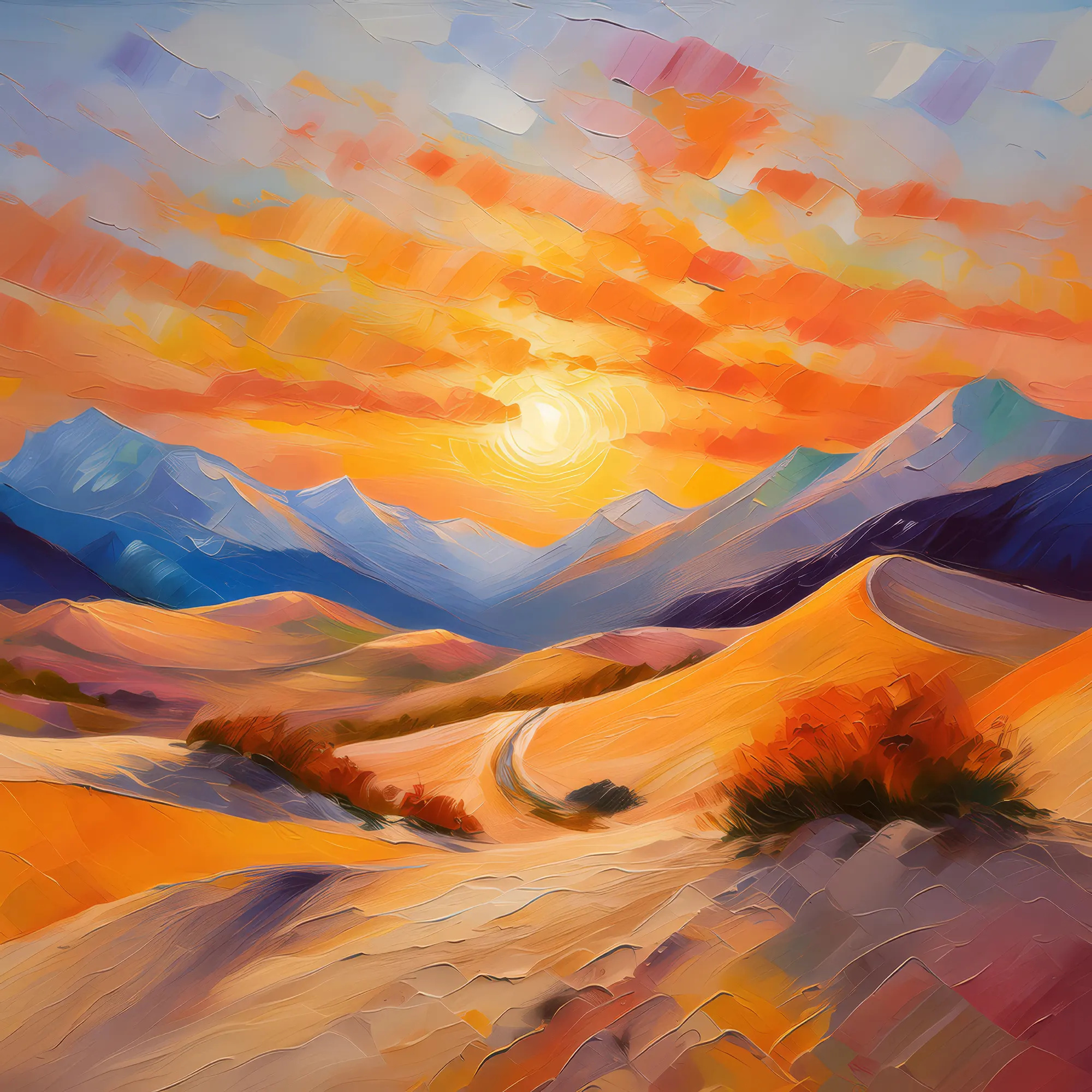 Painting: Alpine Desert Vivid Sunset