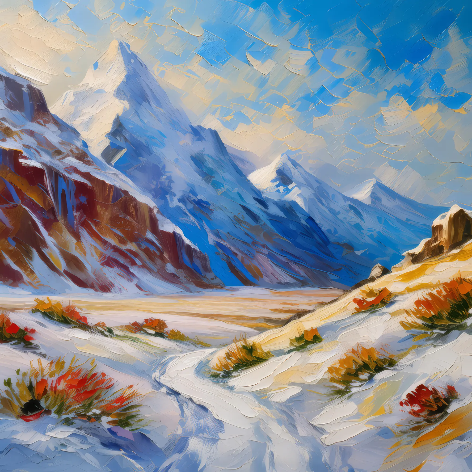 Painting: Alpine Desert Winter Wonderland