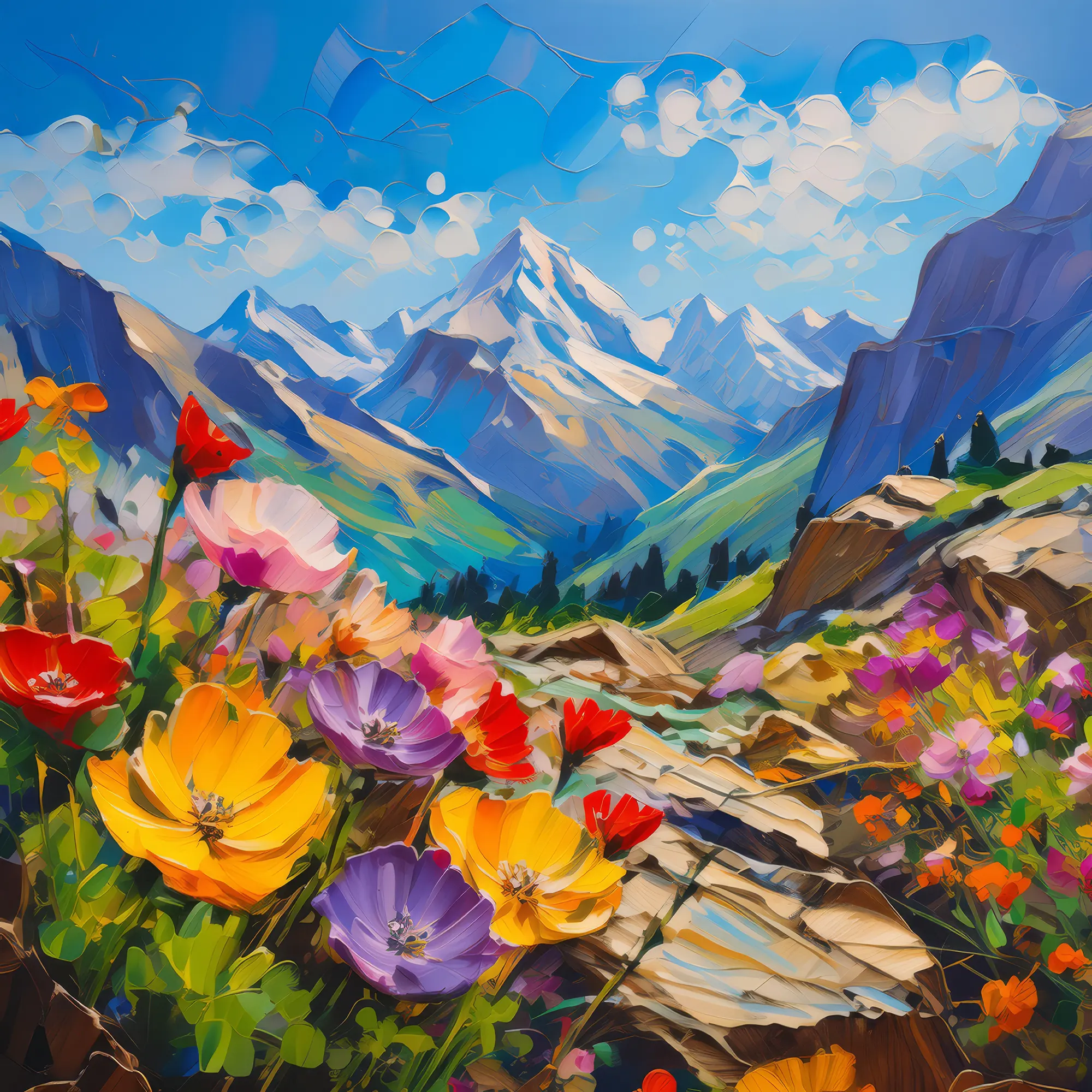 Painting: Alpine Flower Garden