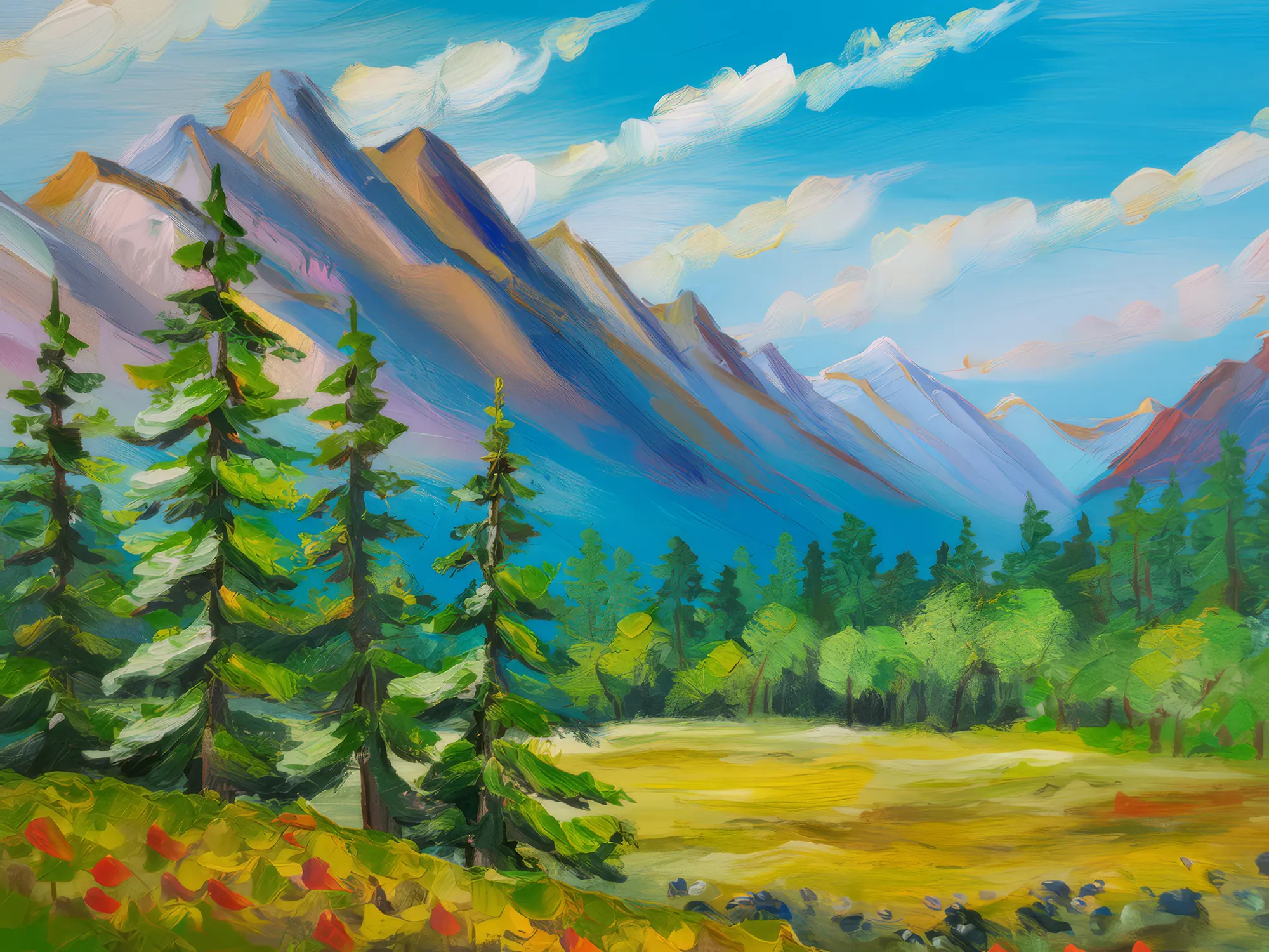 Painting: Alpine Forest Edge