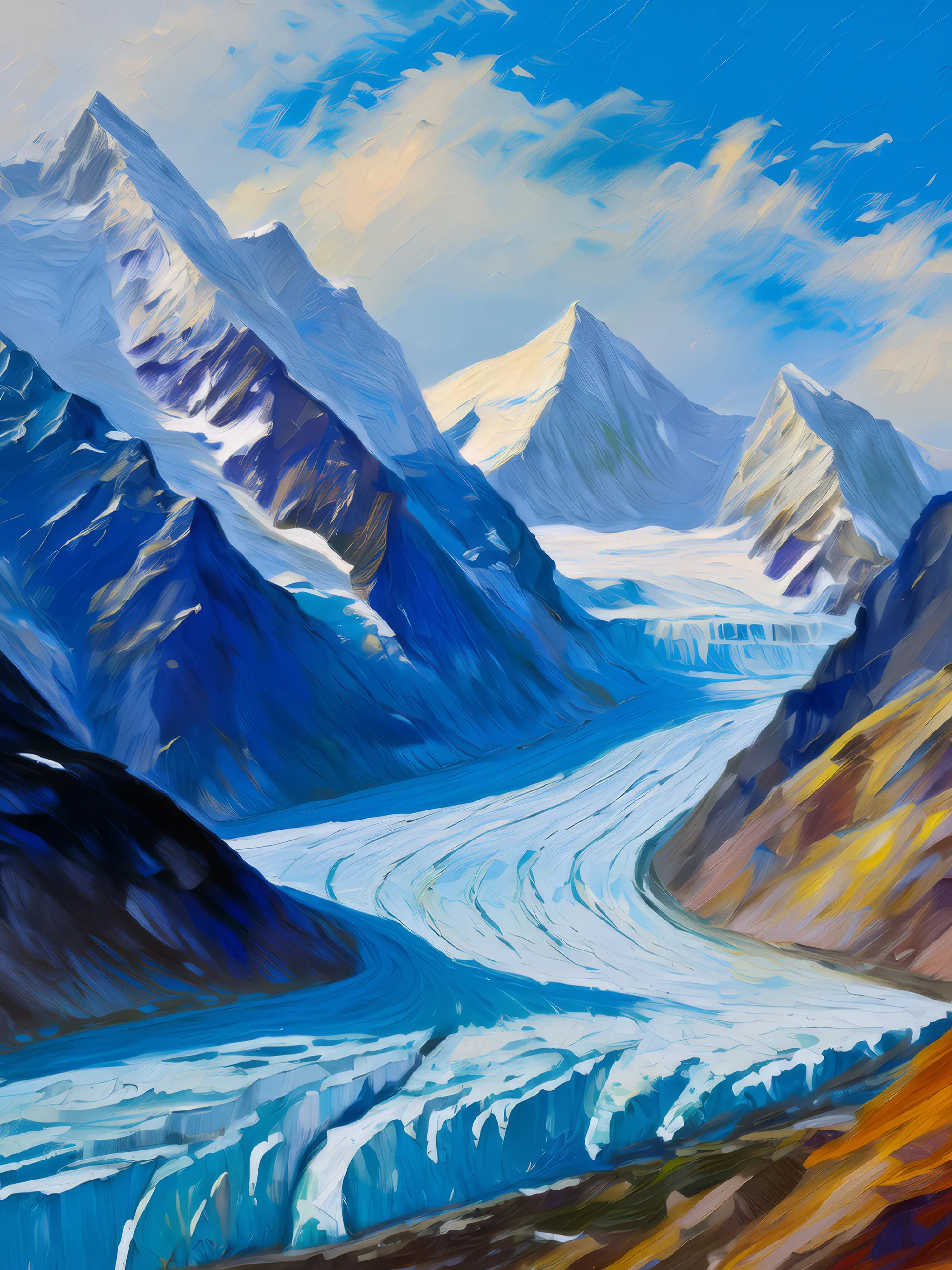Painting: Alpine Glacier Panorama