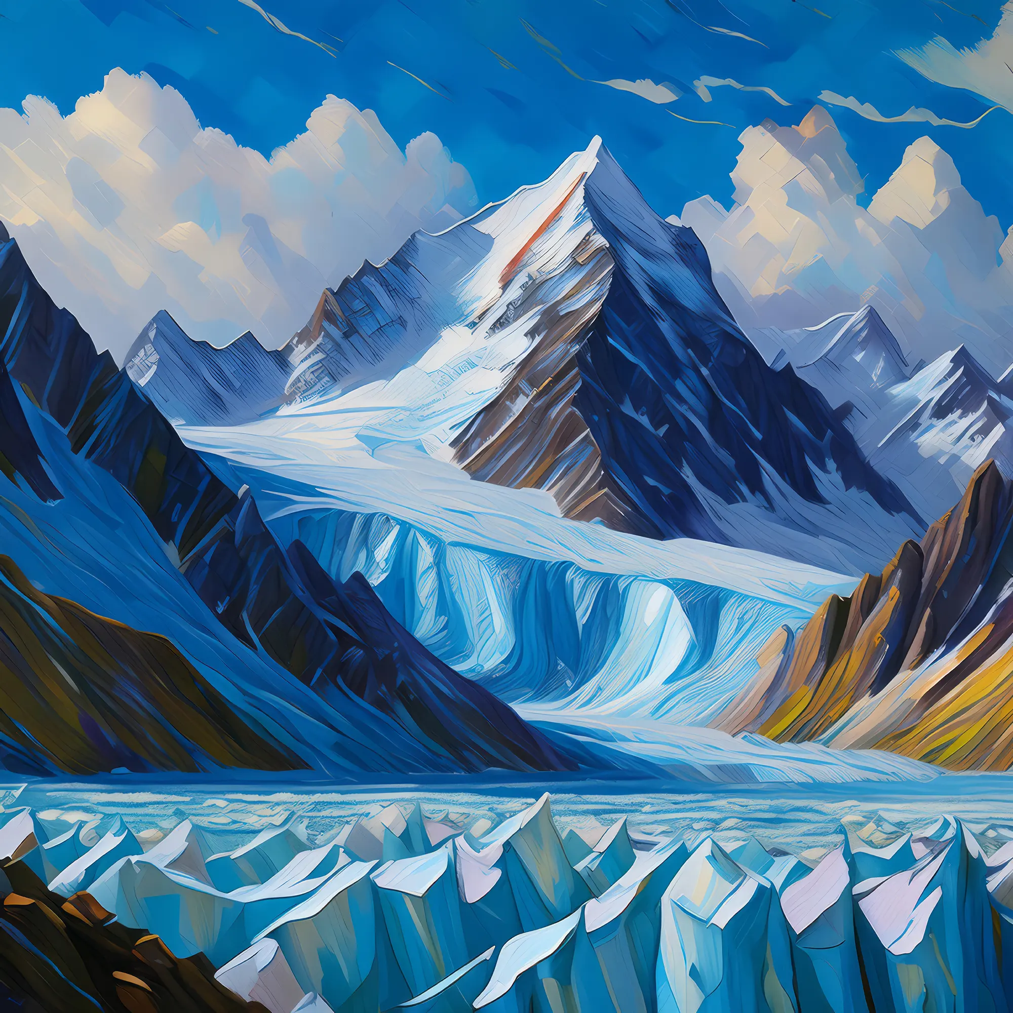 Painting: Alpine Mountain Glacier