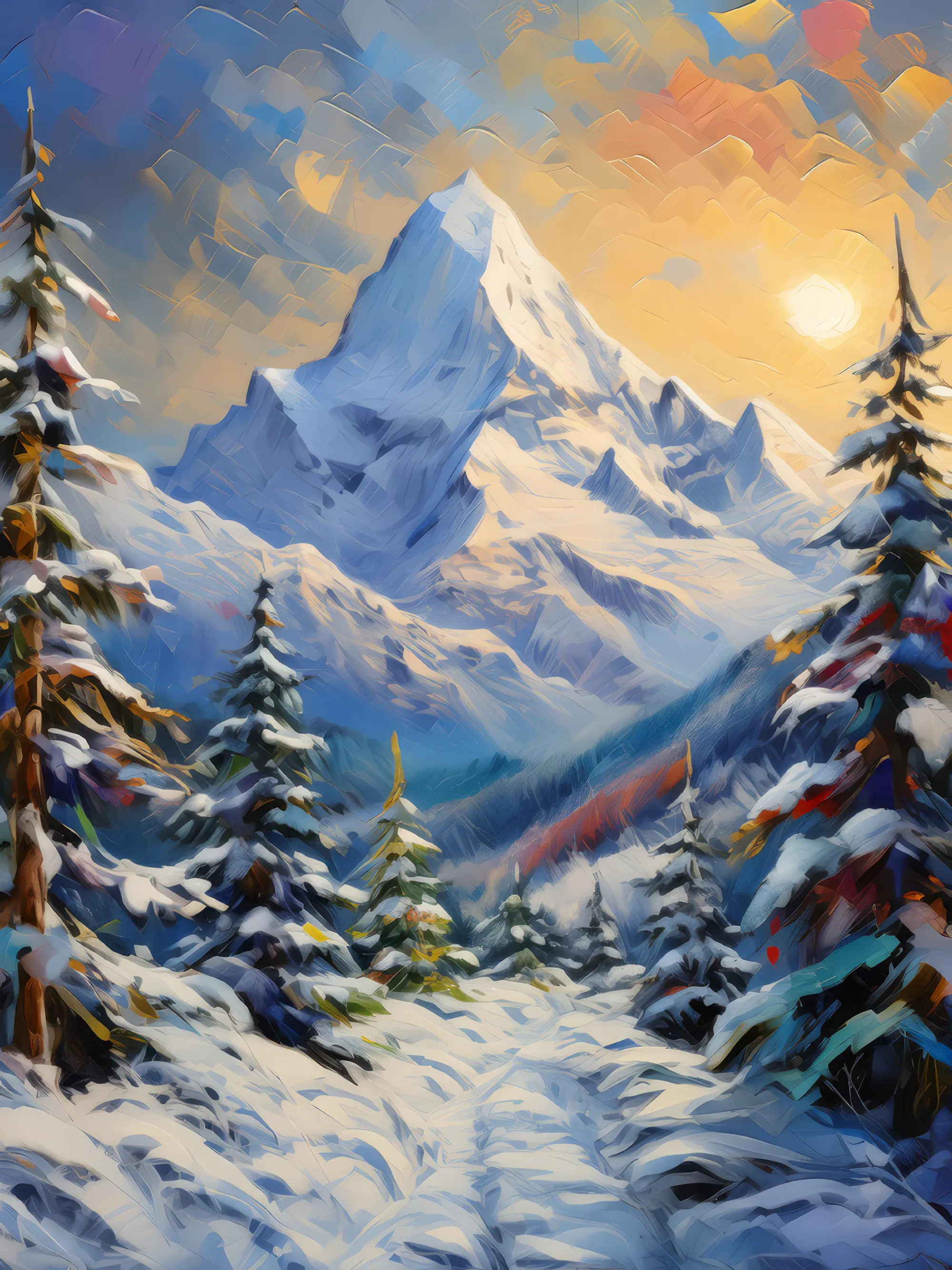 Painting: Alpine Snowfall