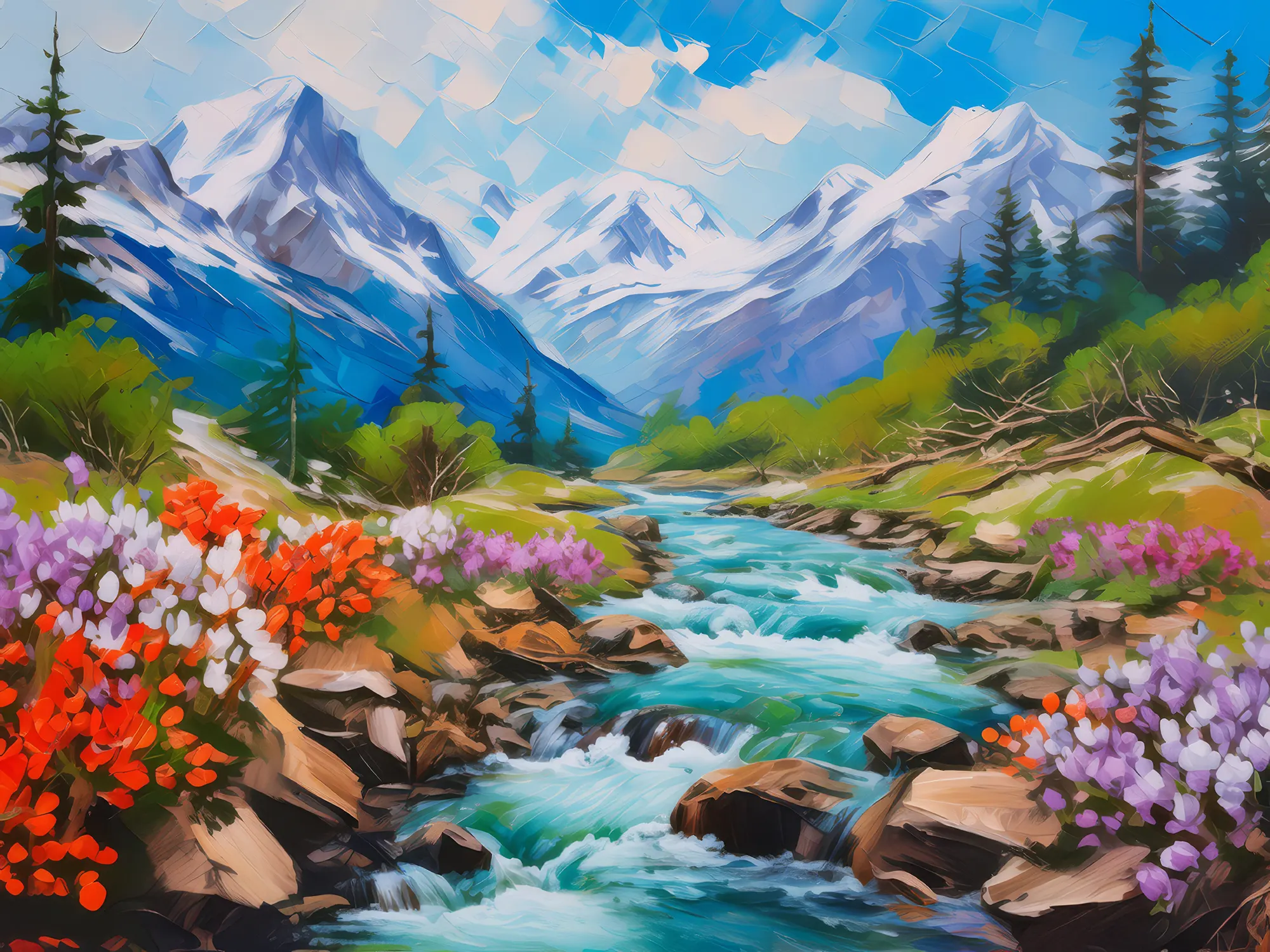 Painting: Alpine Spring Awakening