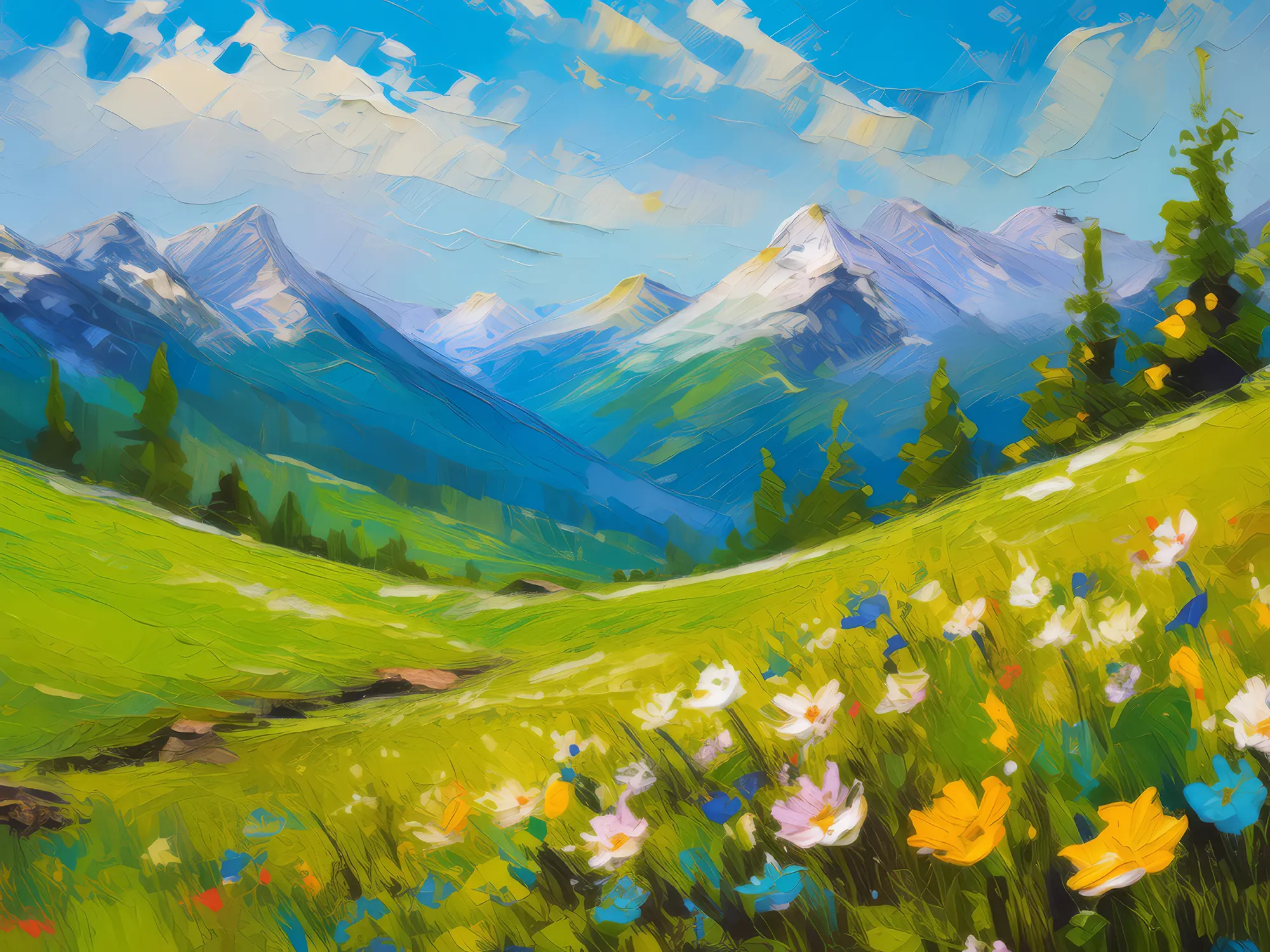 Painting: Alpine Spring Blossom