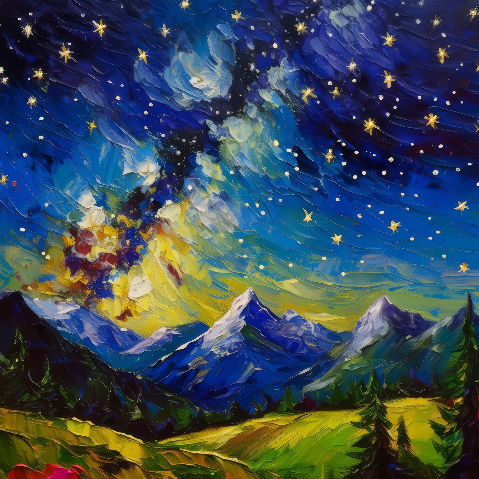 Painting: Alpine Starry Night