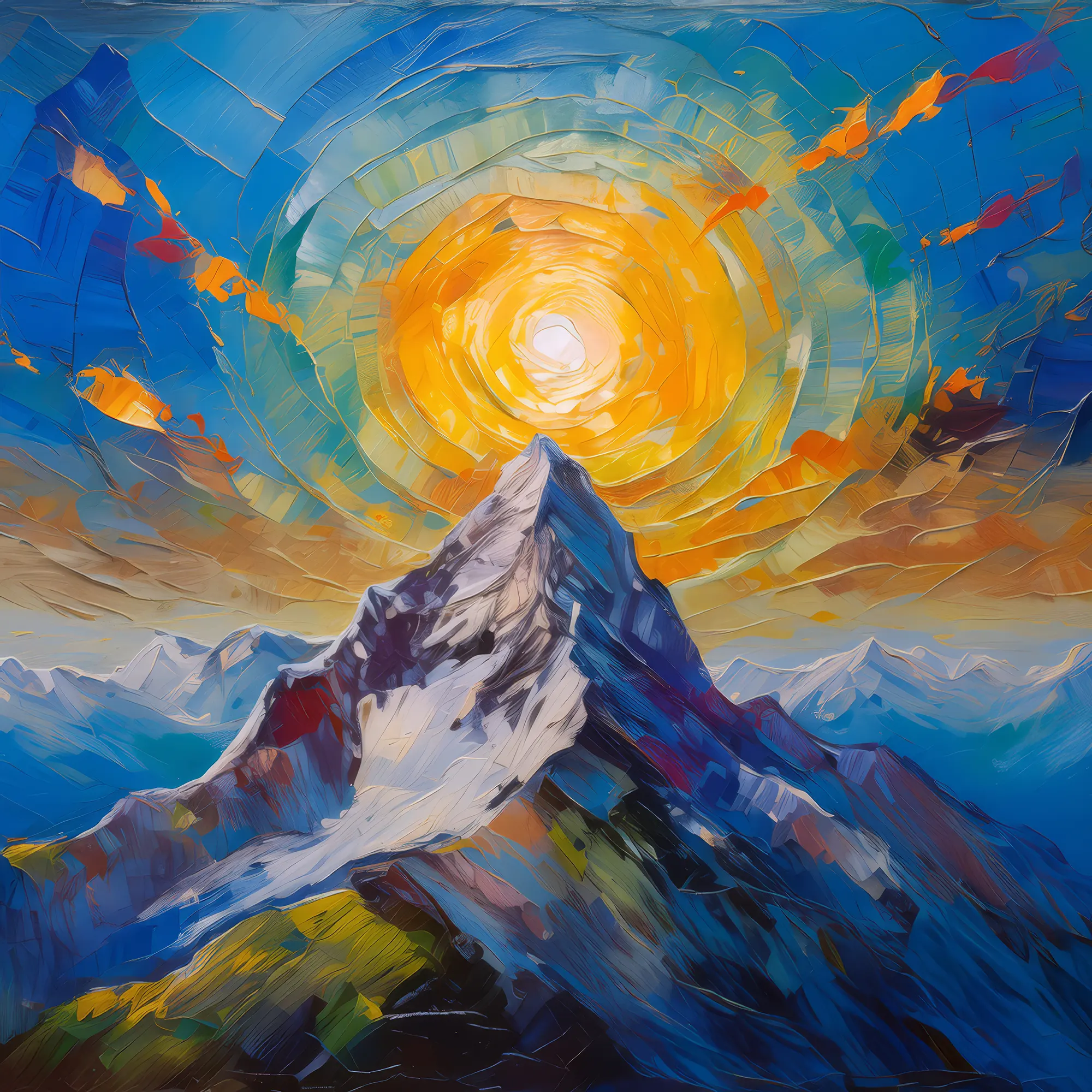 Painting: Alpine Summit at Noon