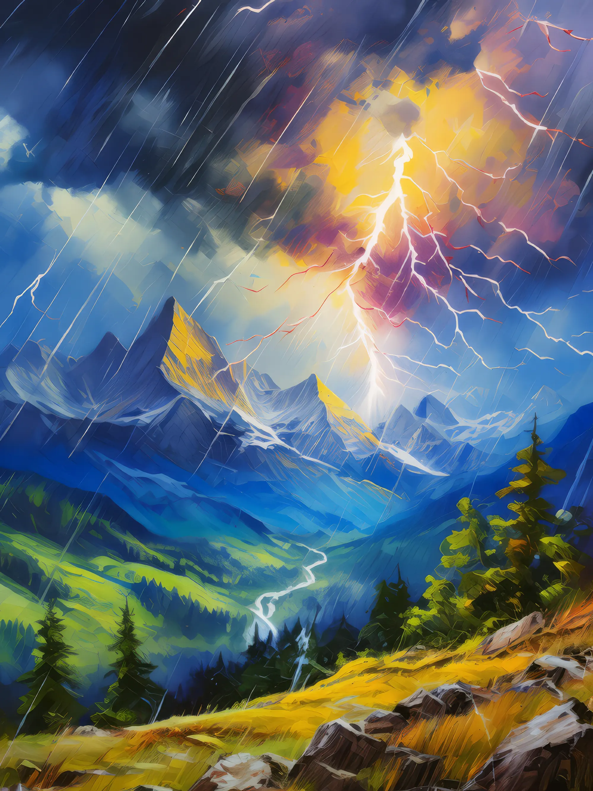 Painting: Alpine Thunderstorm