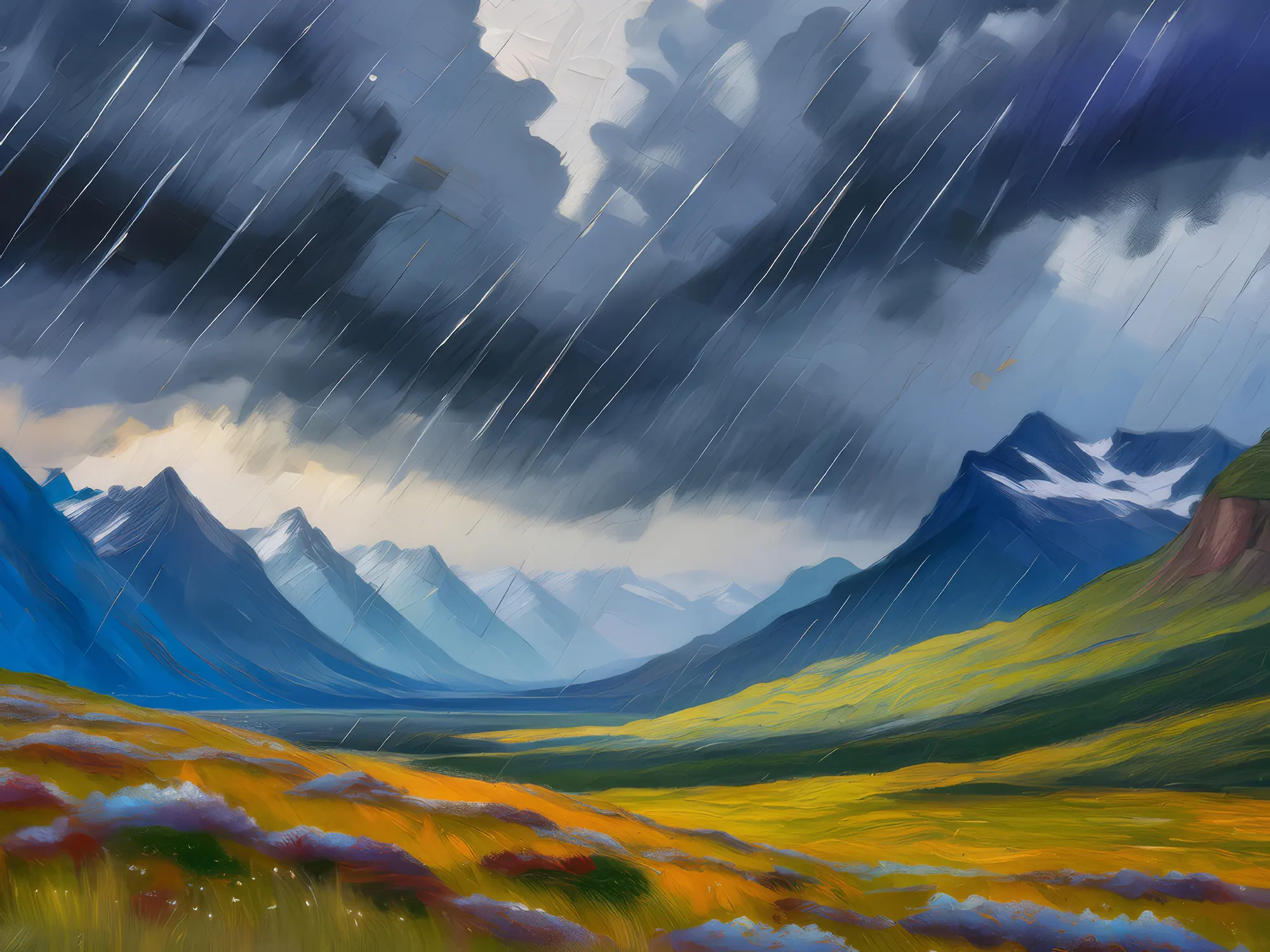 Painting: Alpine Tundra Rainstorm