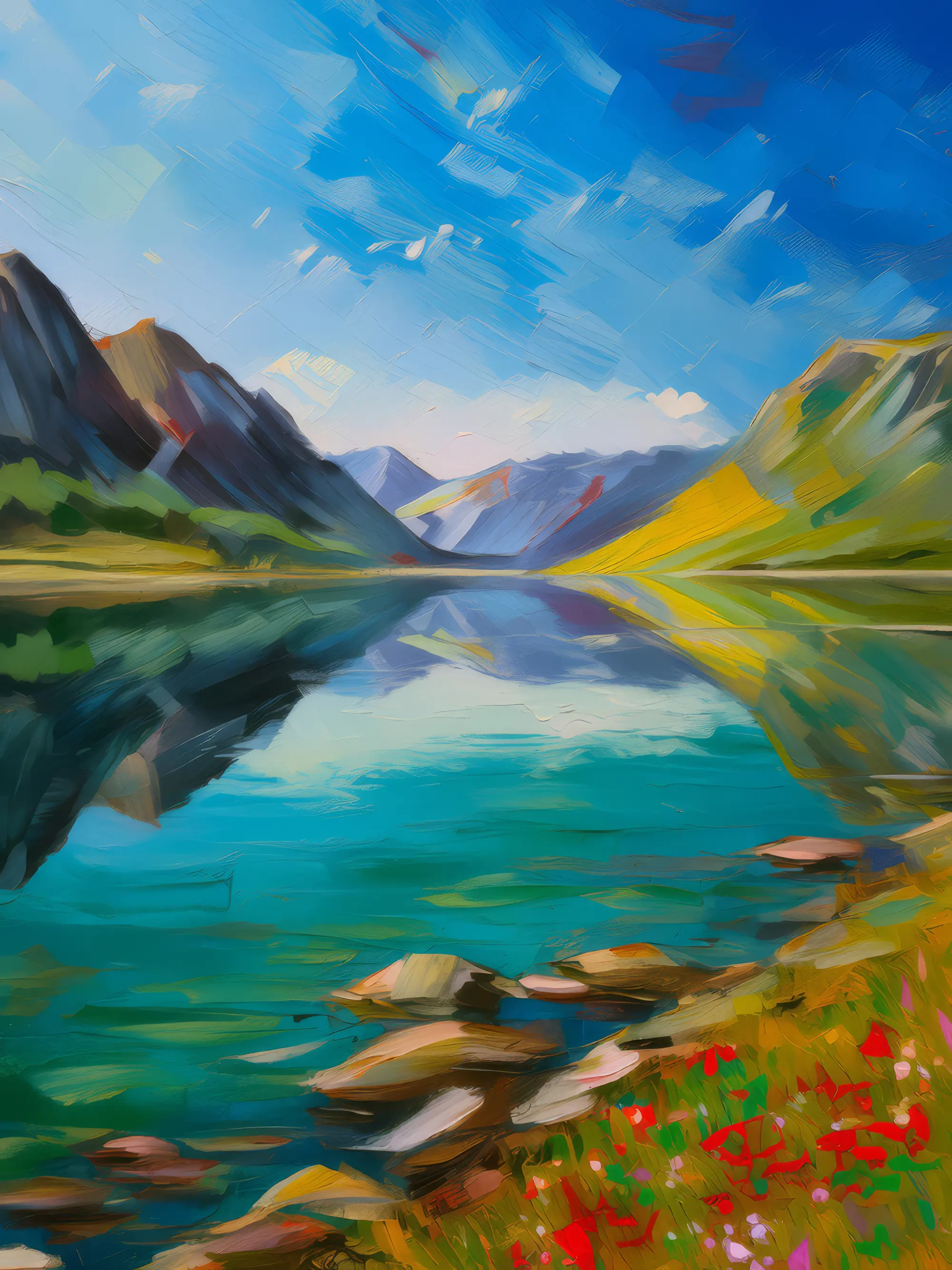 Painting: Alpine Tundra Reflection