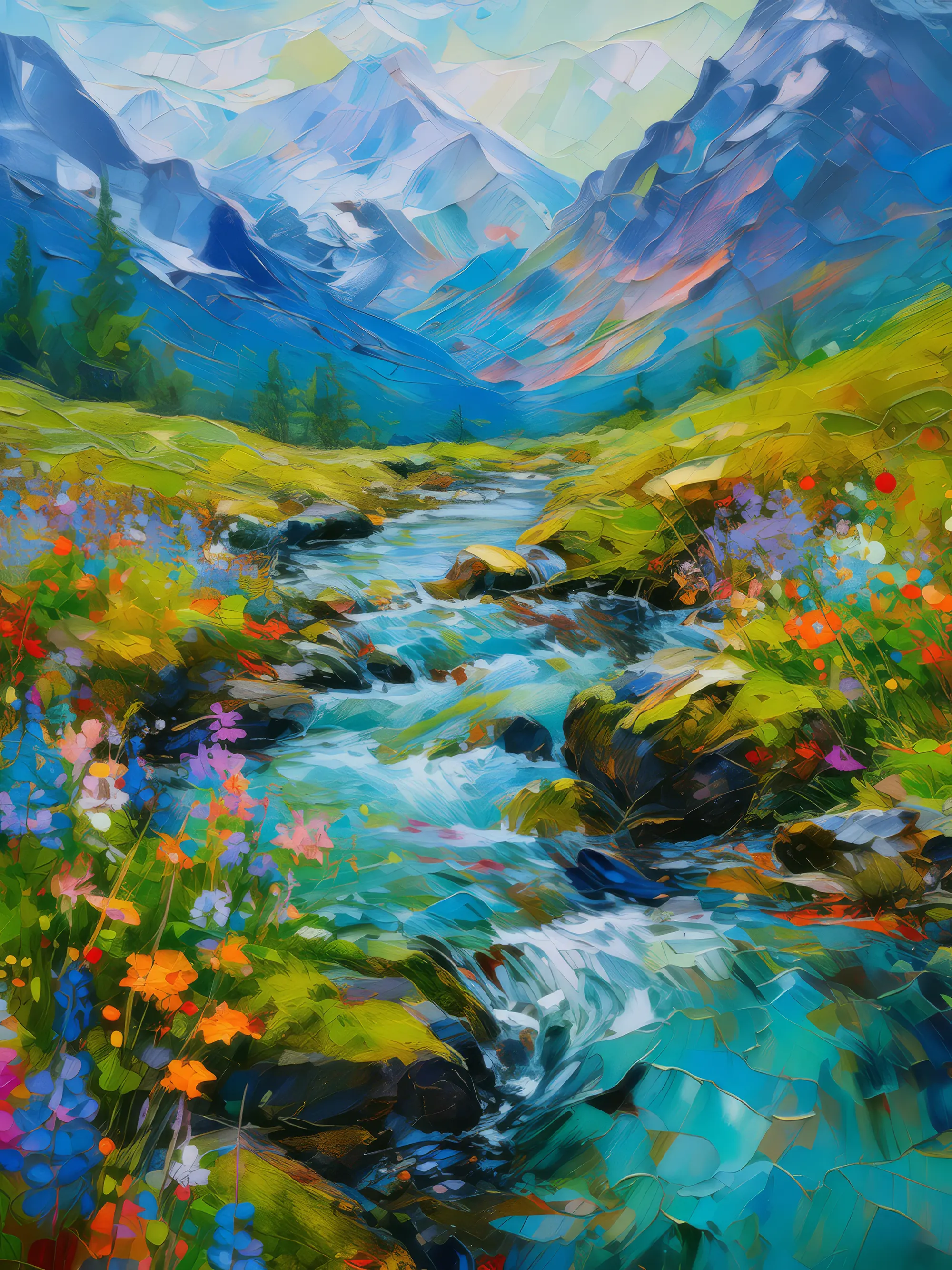 Painting: Alpine Tundra Stream