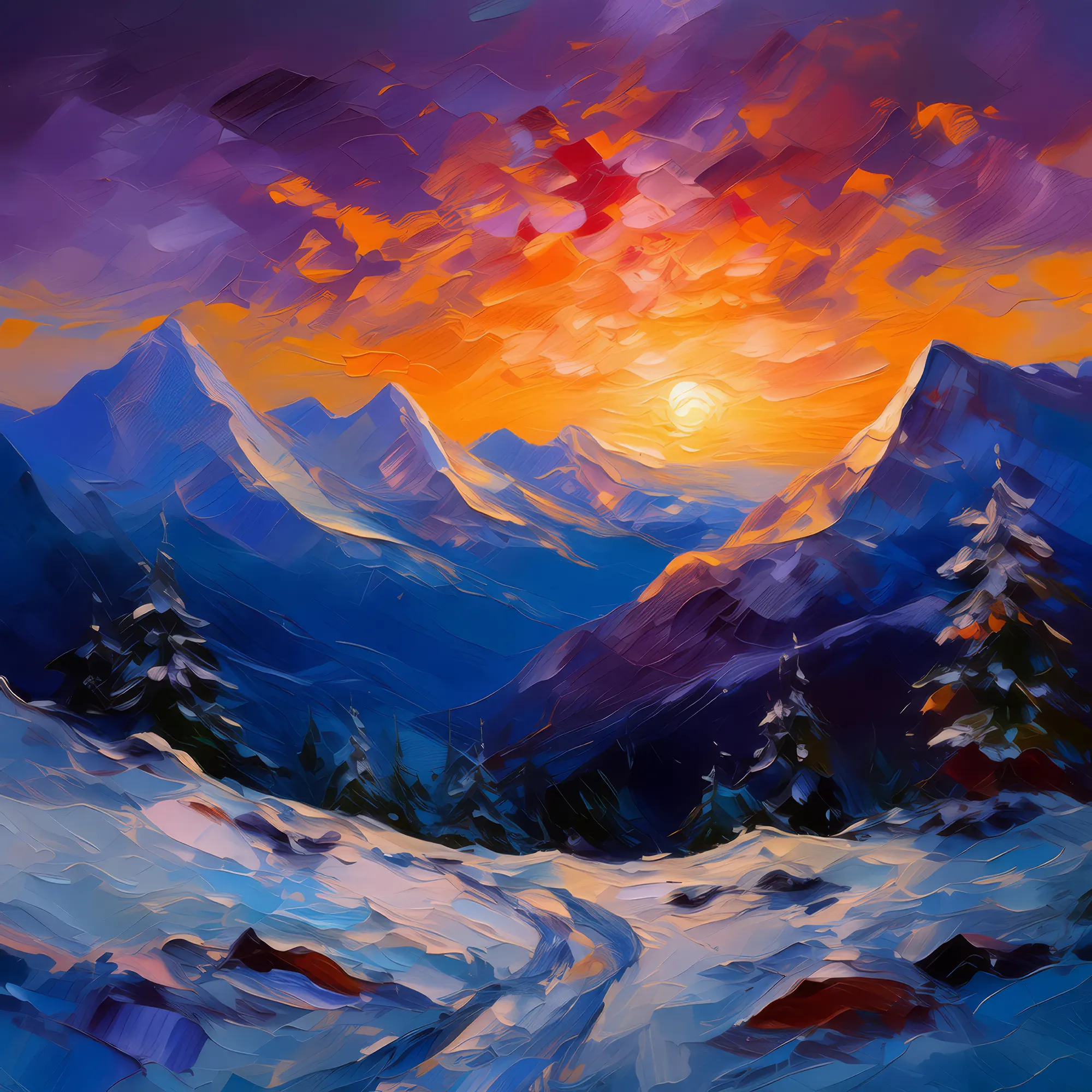Painting: Alpine Twilight Serenity