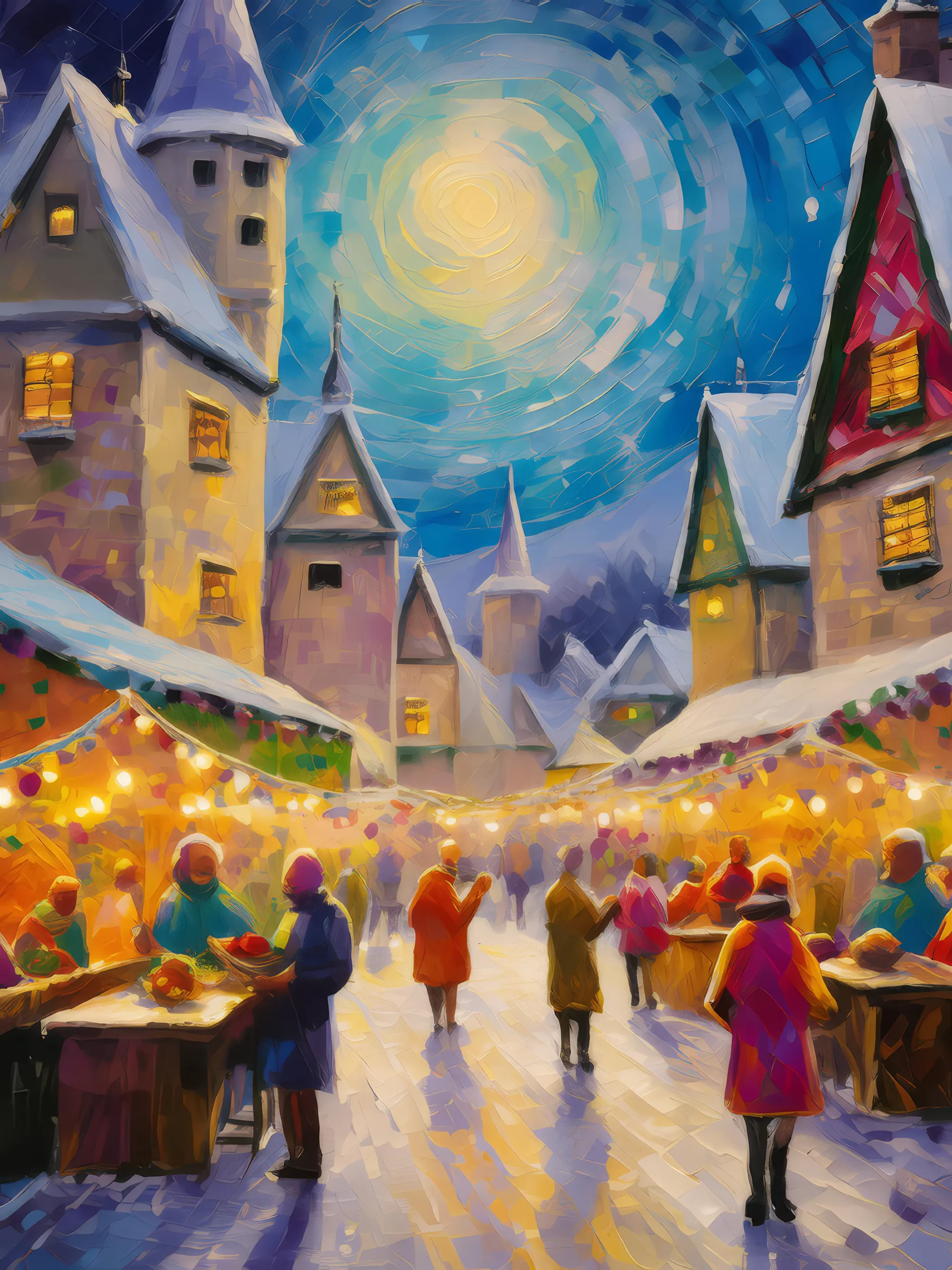 Painting: Alpine Village Winter Festival