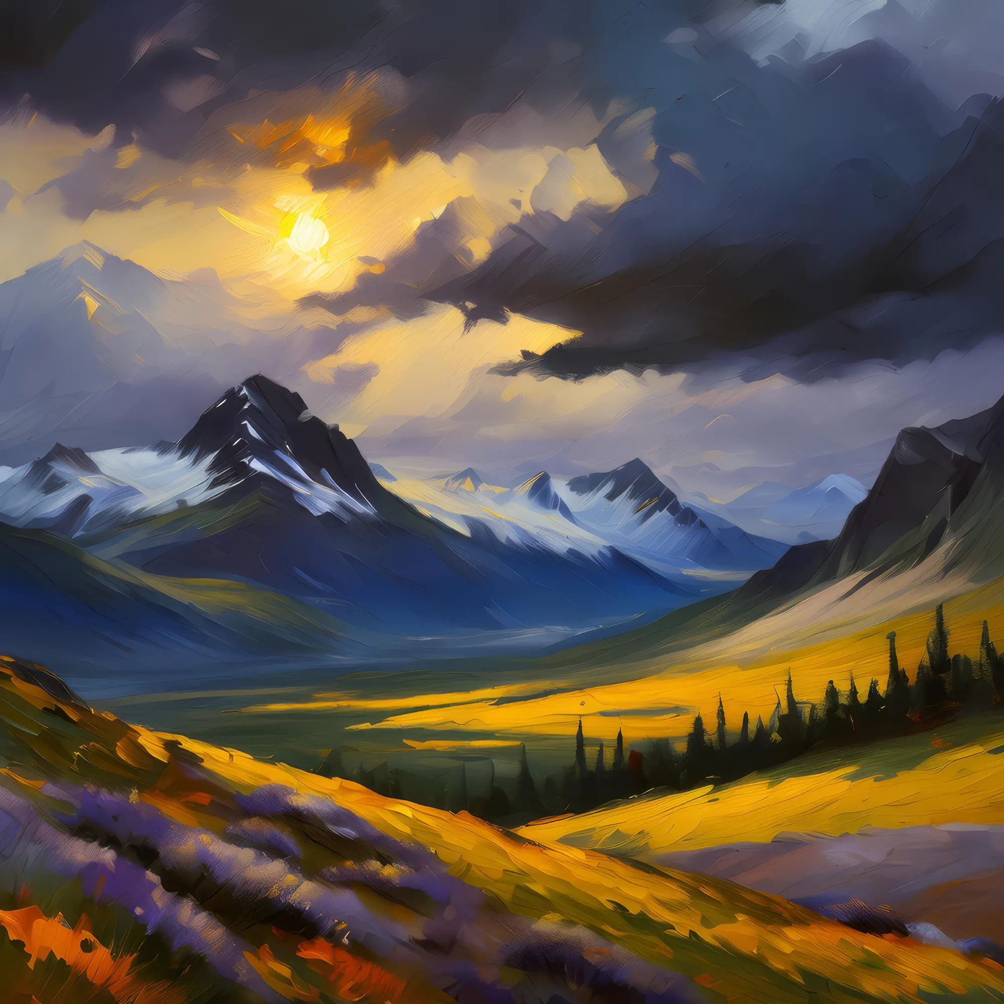 Painting: Alpine Weather Change