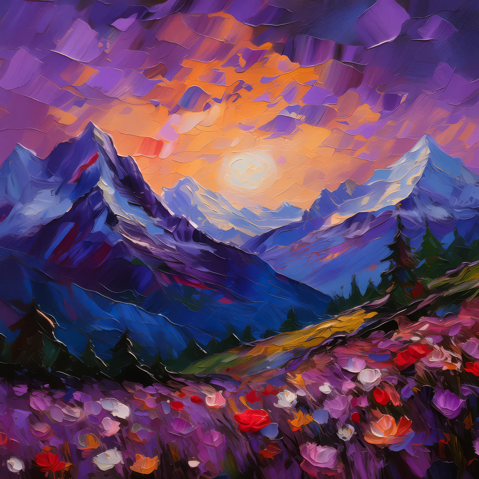Painting: Alpine Wilds at Twilight