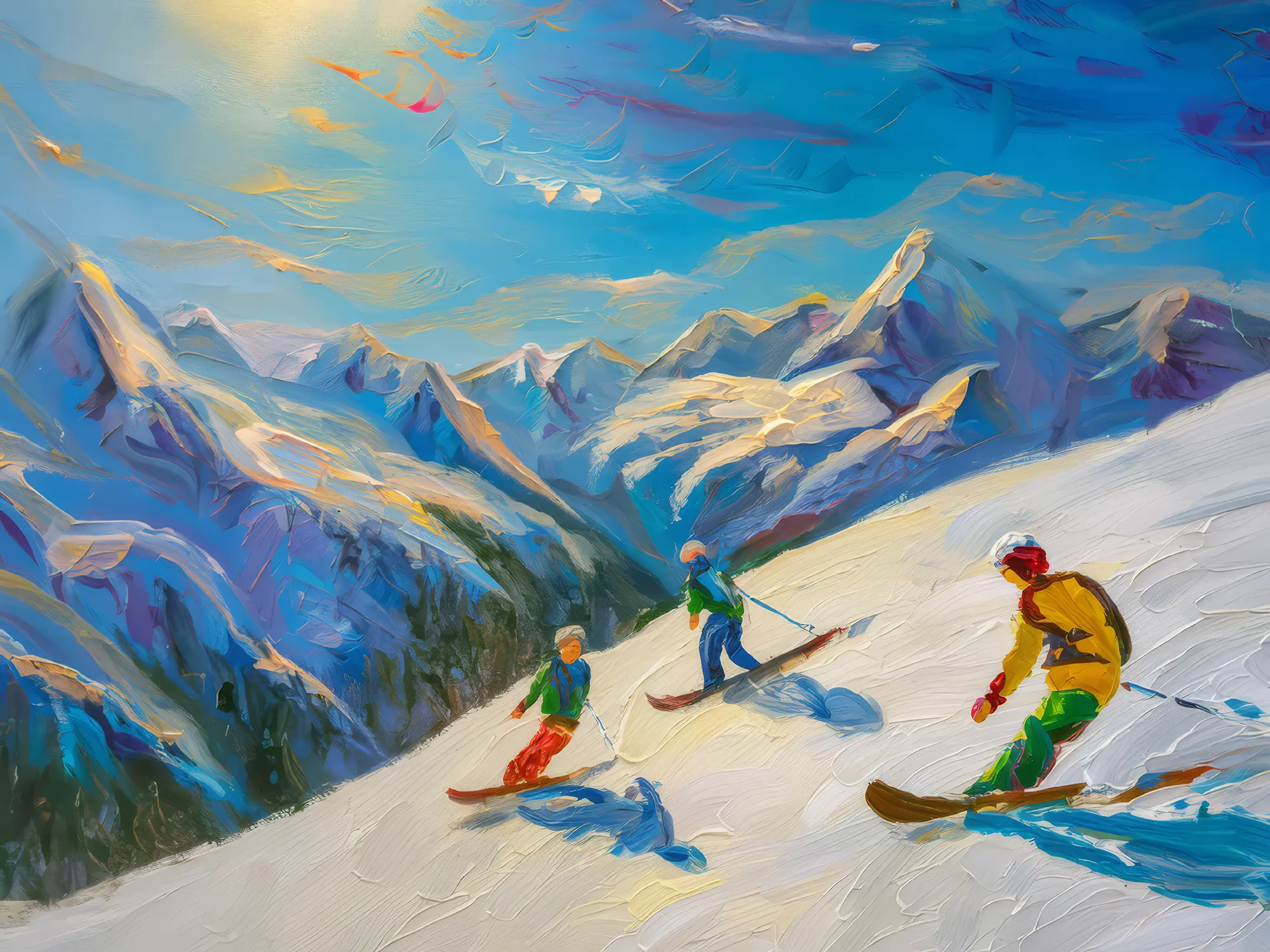 Painting: Alpine Winter Adventure