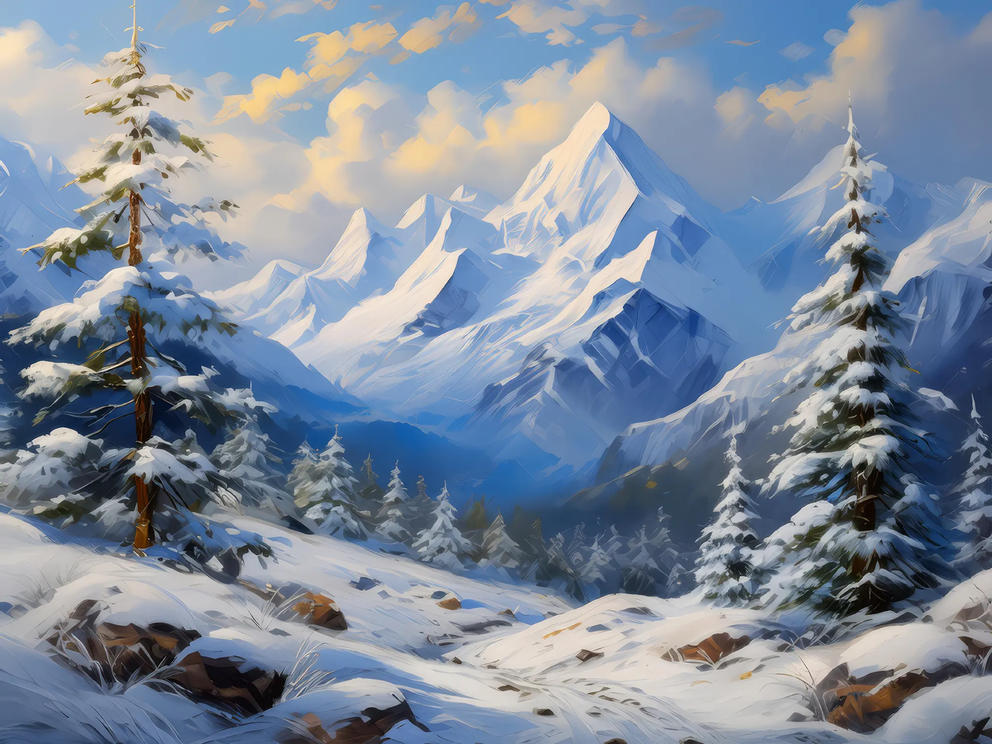 Painting: Alpine Winter Wonderland