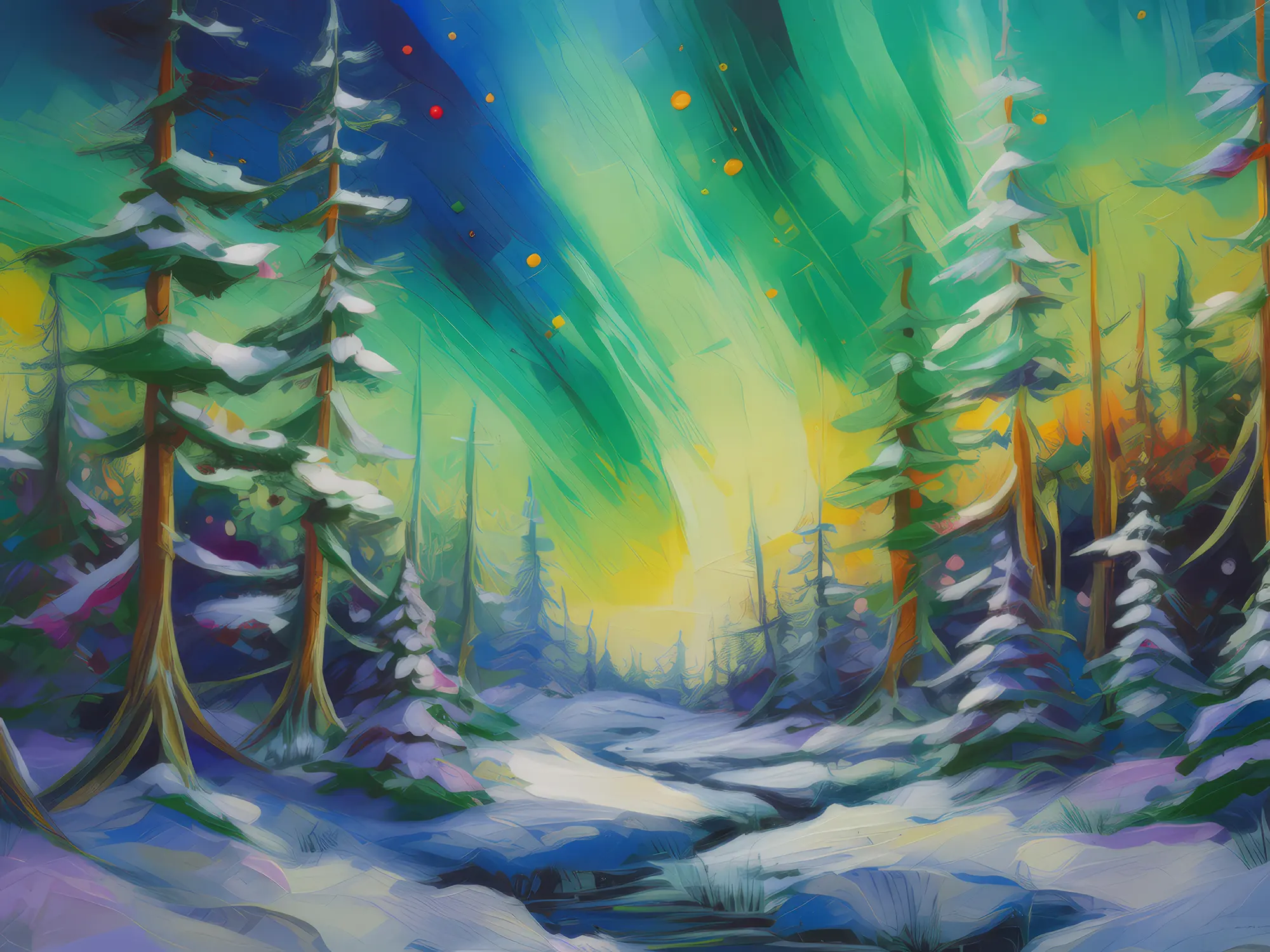 Painting: Arctic Aurora Borealis