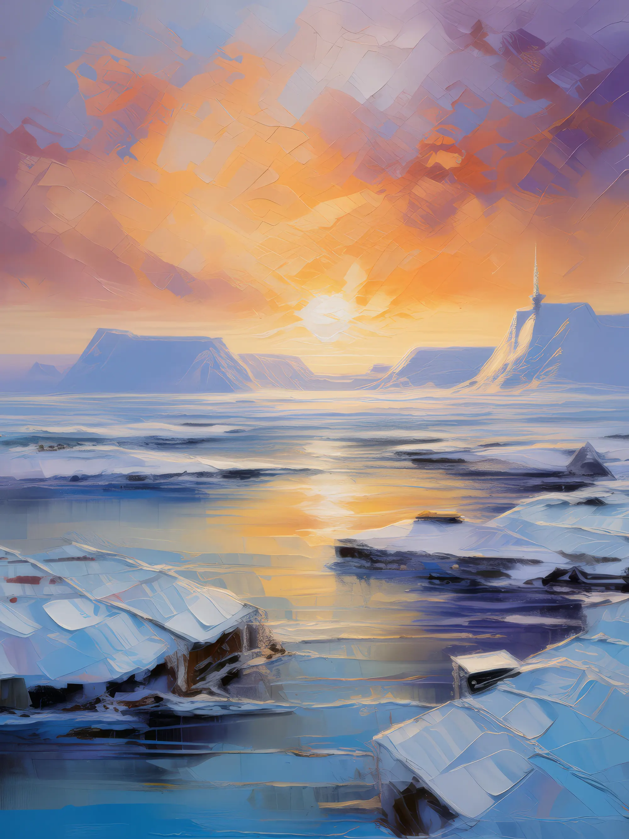 Painting: Arctic Desert Frozen Vista