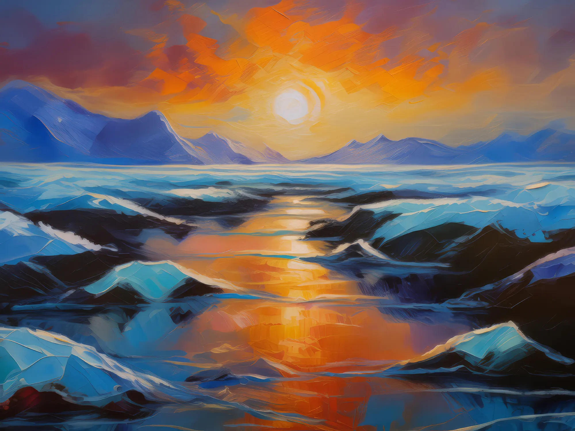 Painting: Arctic Desert Mirage at Dusk