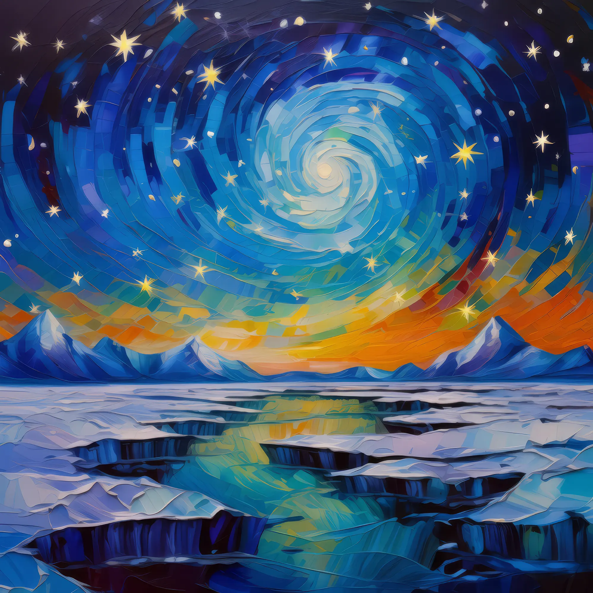 Painting: Arctic Desert Starry Sky