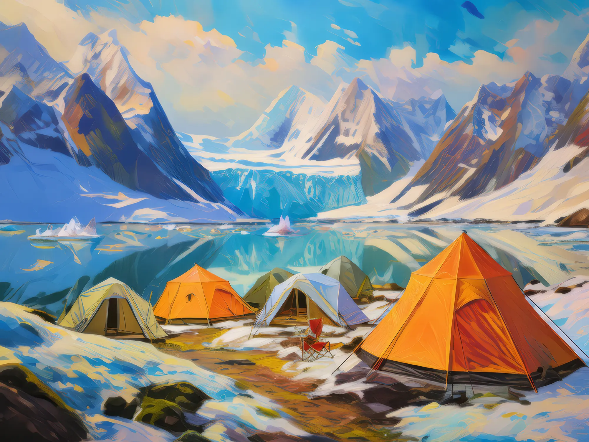 Painting: Arctic Expedition Base Camp
