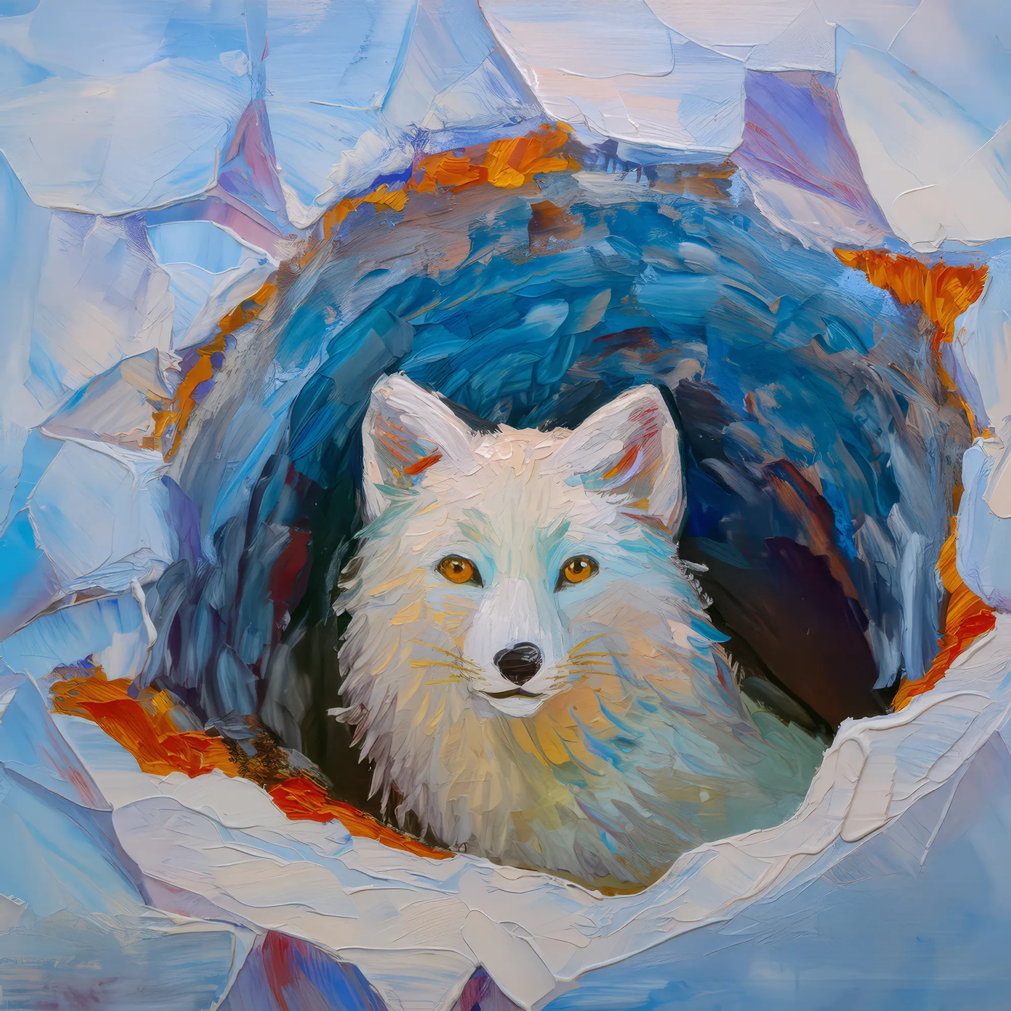Painting: Arctic Fox Hideaway