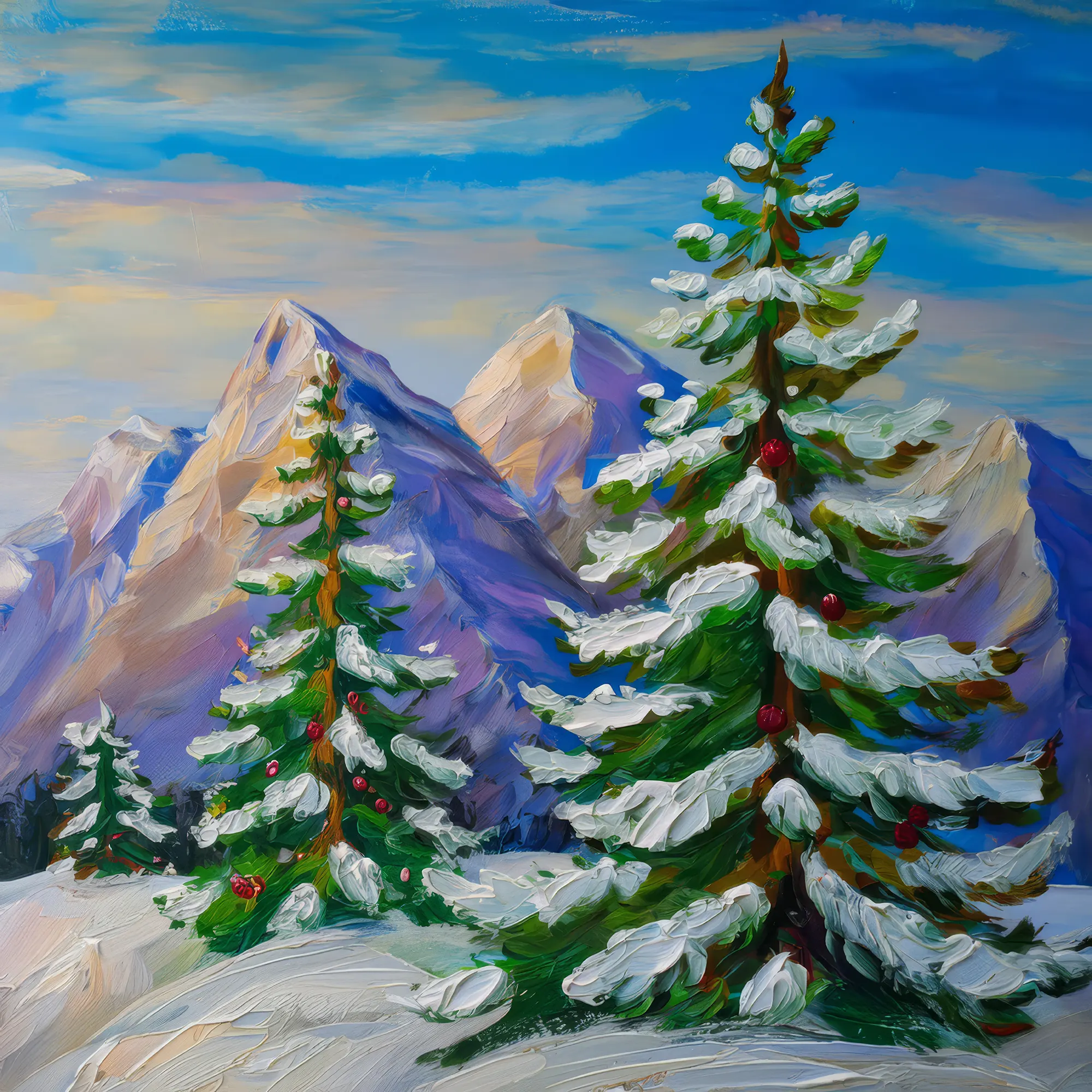 Painting: Arctic Frosted Pines