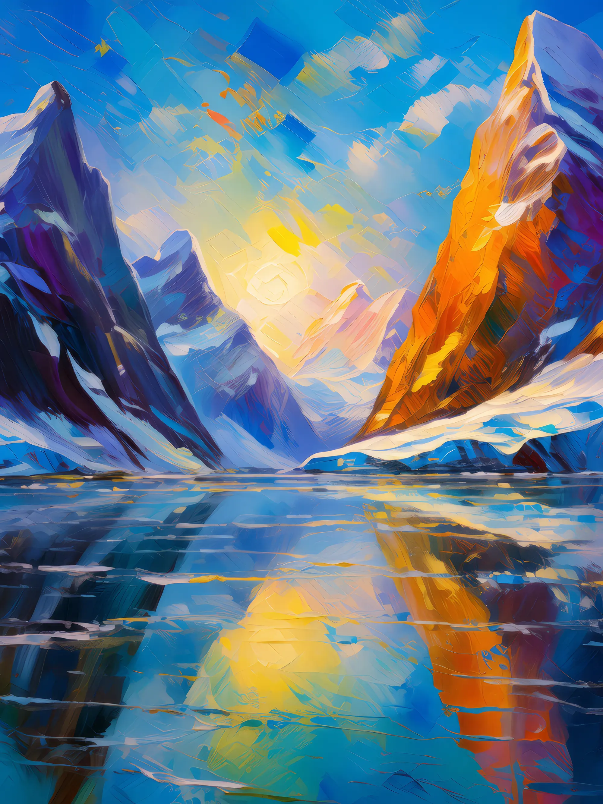 Painting: Arctic Glacial Peaks