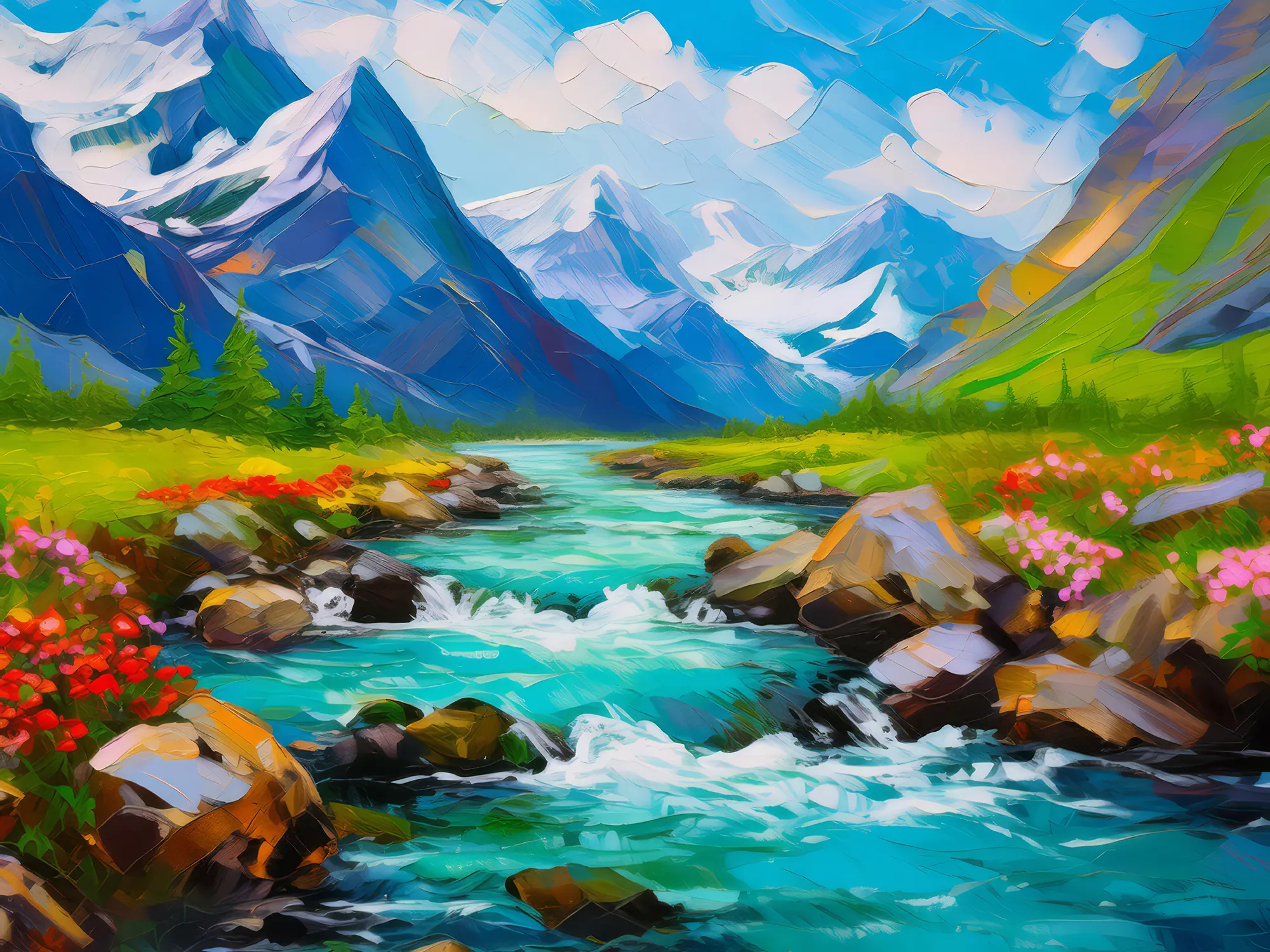 Painting: Arctic Glacier Stream