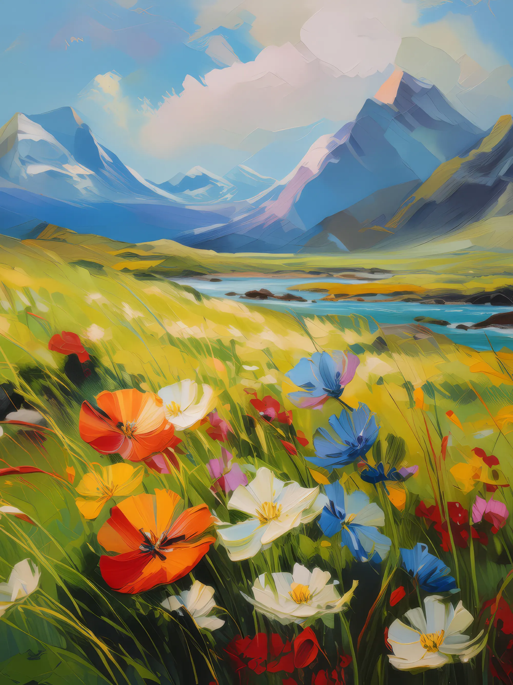 Painting: Arctic Grassland Flowers
