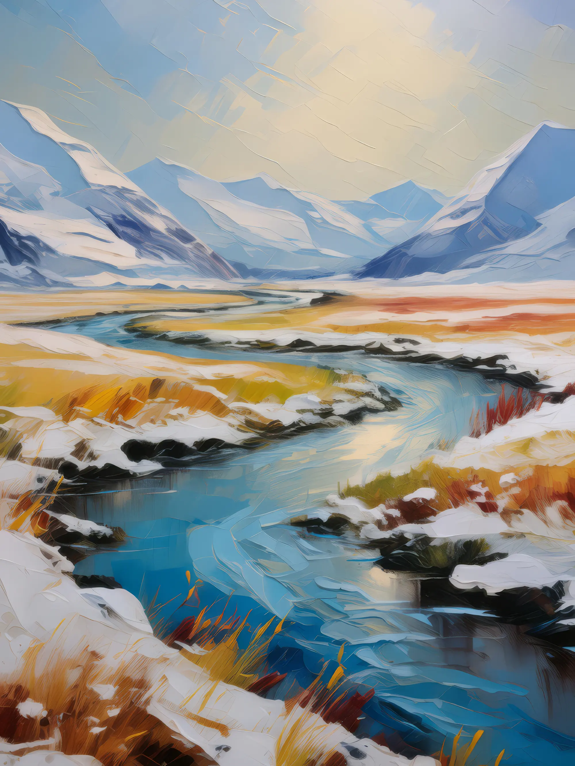 Painting: Arctic Grassland River