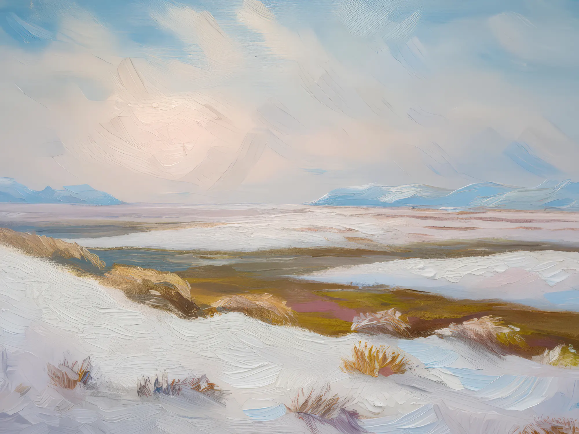 Painting: Arctic Grassland in Winter