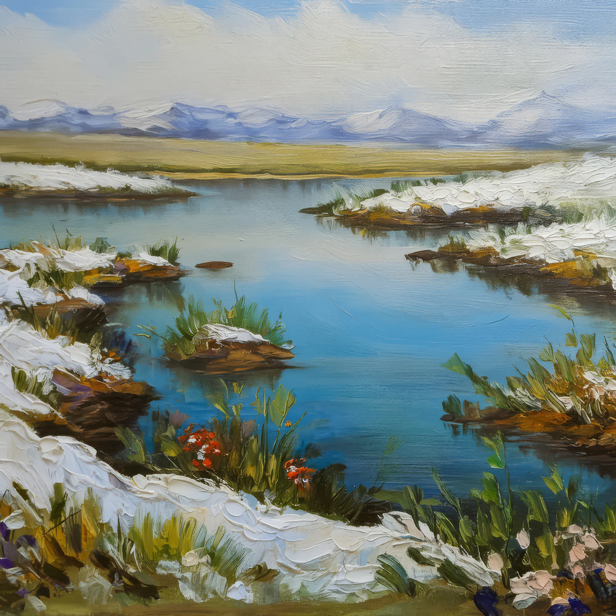 Painting: Arctic Grassland with Lake