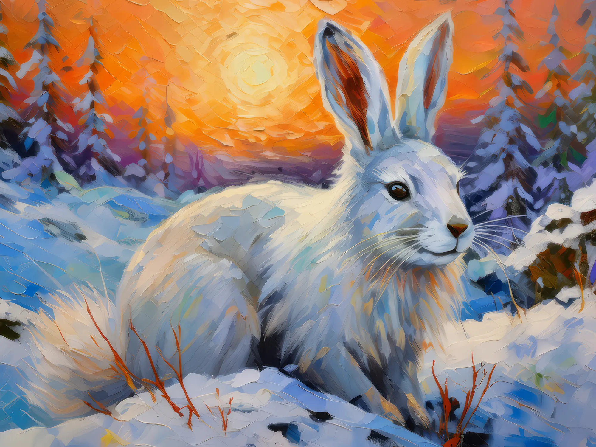 Painting: Arctic Hare Haven