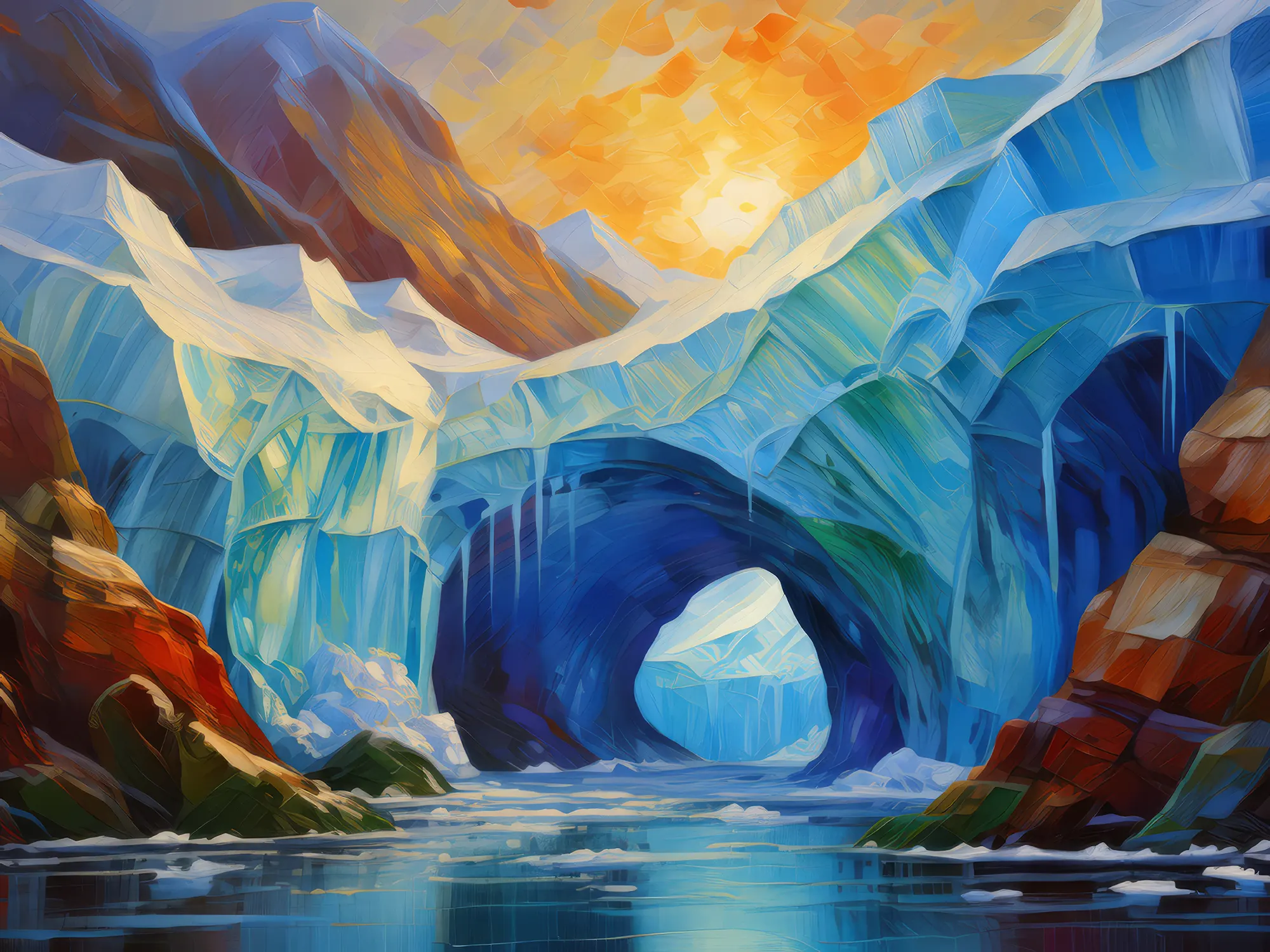 Painting: Arctic Ice Caves