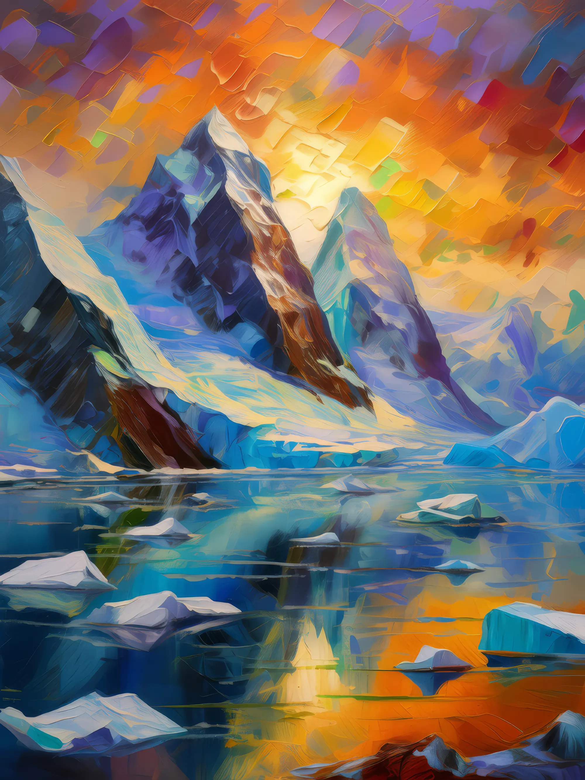 Painting: Arctic Iceberg Peaks