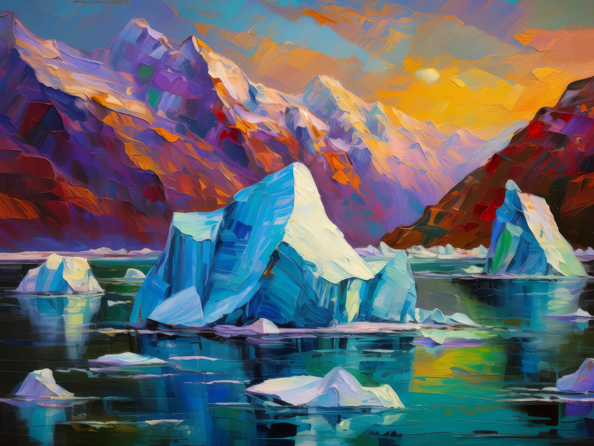 Painting: Arctic Icebergs